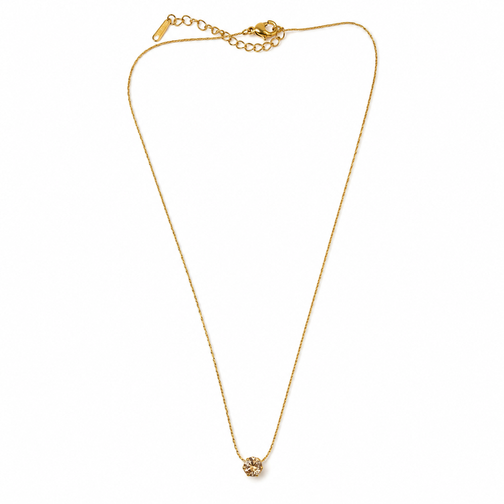 The Champagne Solitaire Necklace