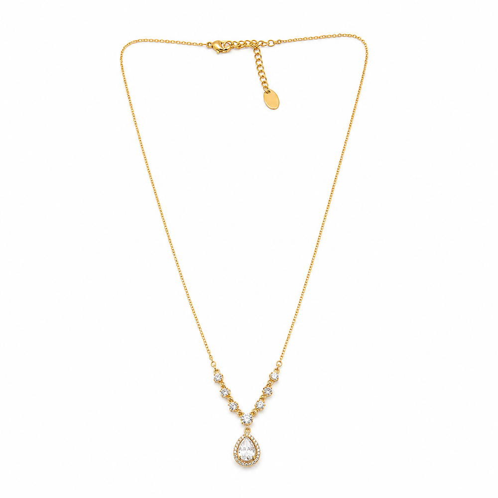 The Teardrop Halo Necklace