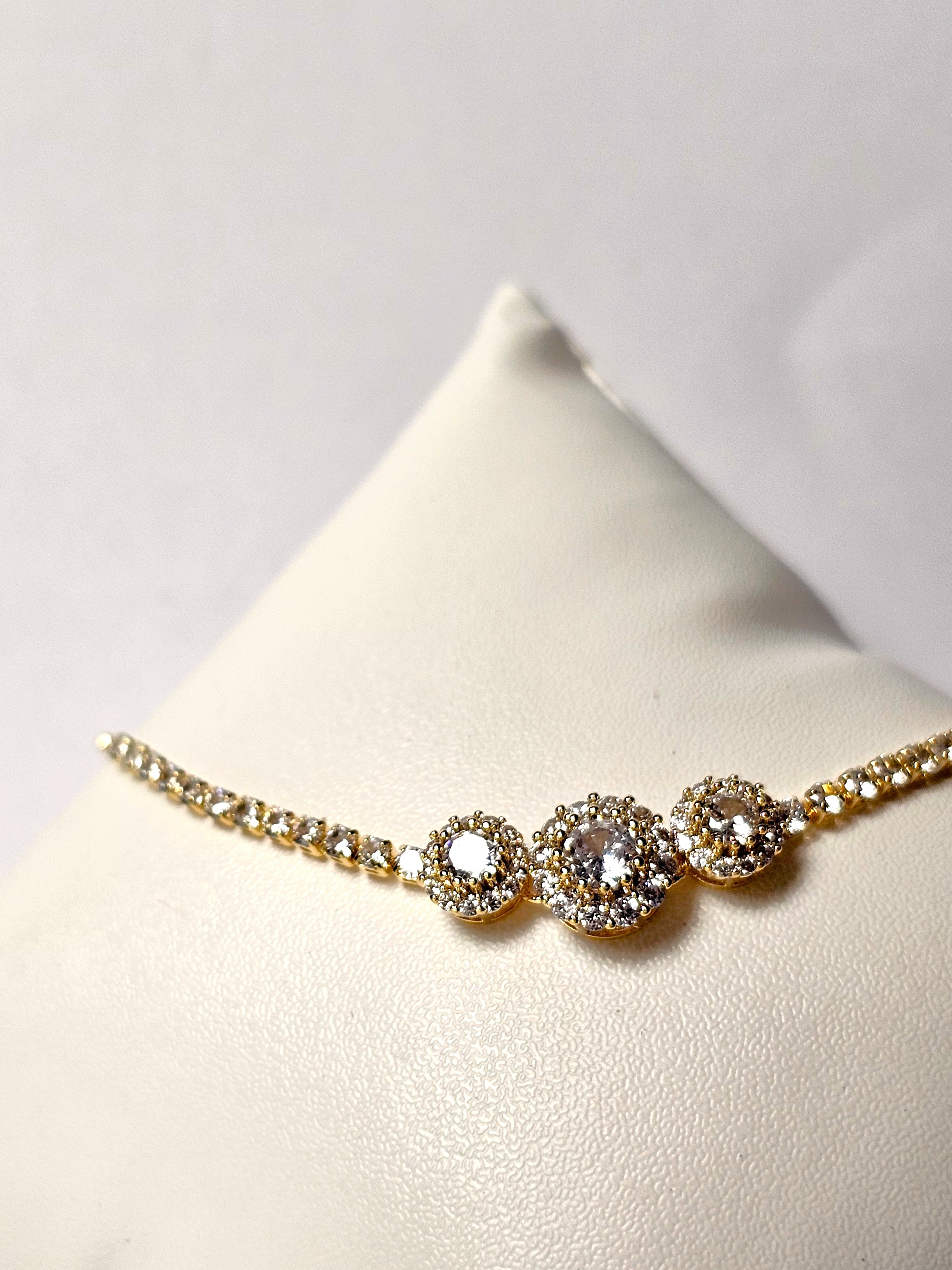 The Dainty Triple Cluster Tennis Hybrid Bracelet