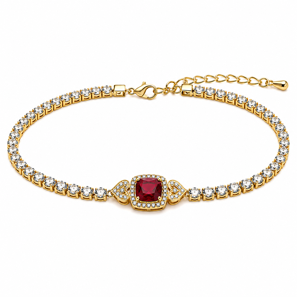 The Crimson Red Cushion Tennis Bracelet