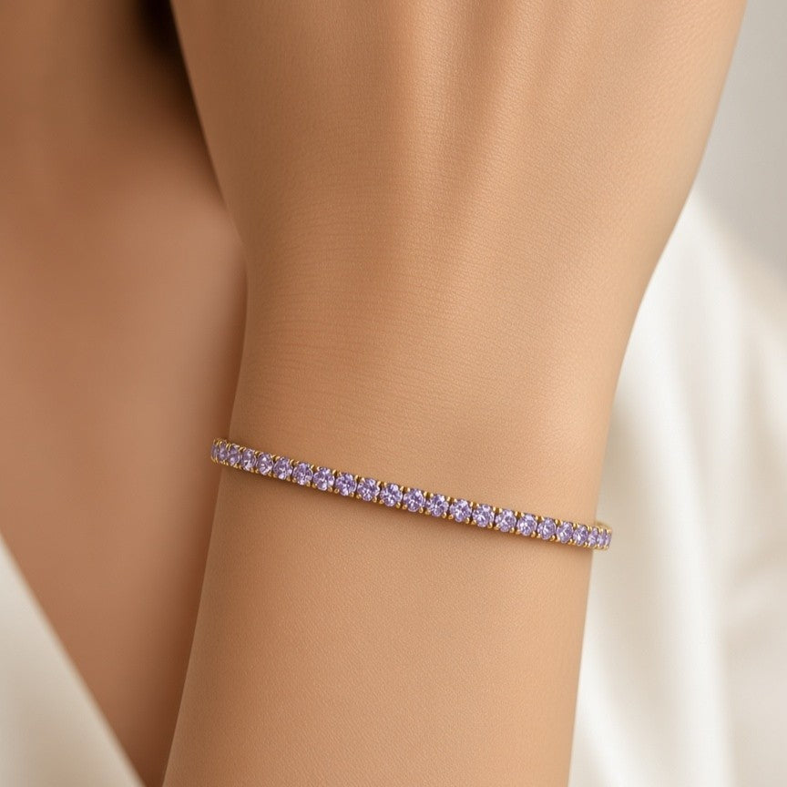 The Amethyst Stretch Tennis Bangle