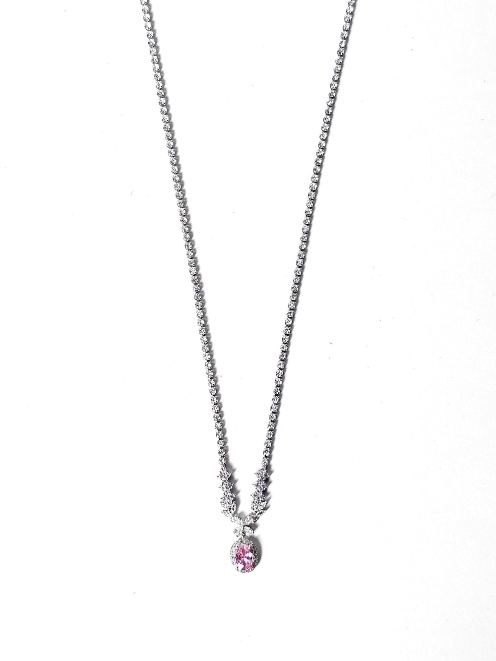 The Blush Pink Tennis Drop Necklace