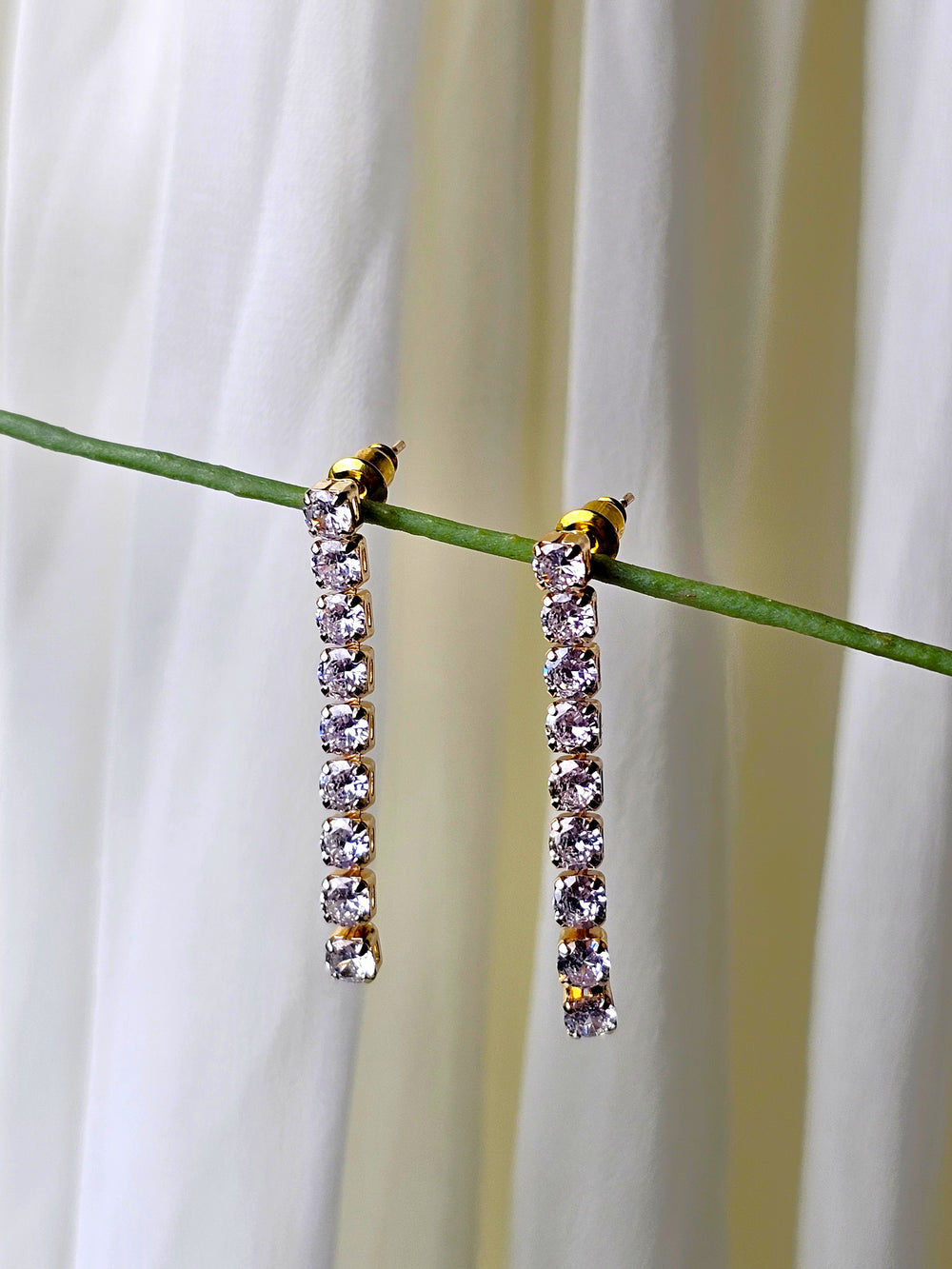 The Golden Classic Tennis Drop Earrings