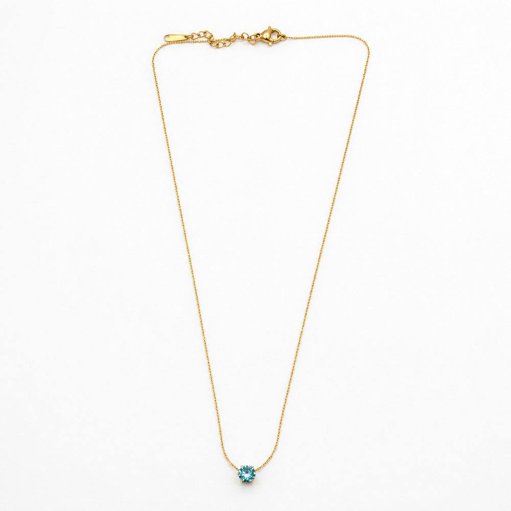 The Aqua Solitaire Necklace