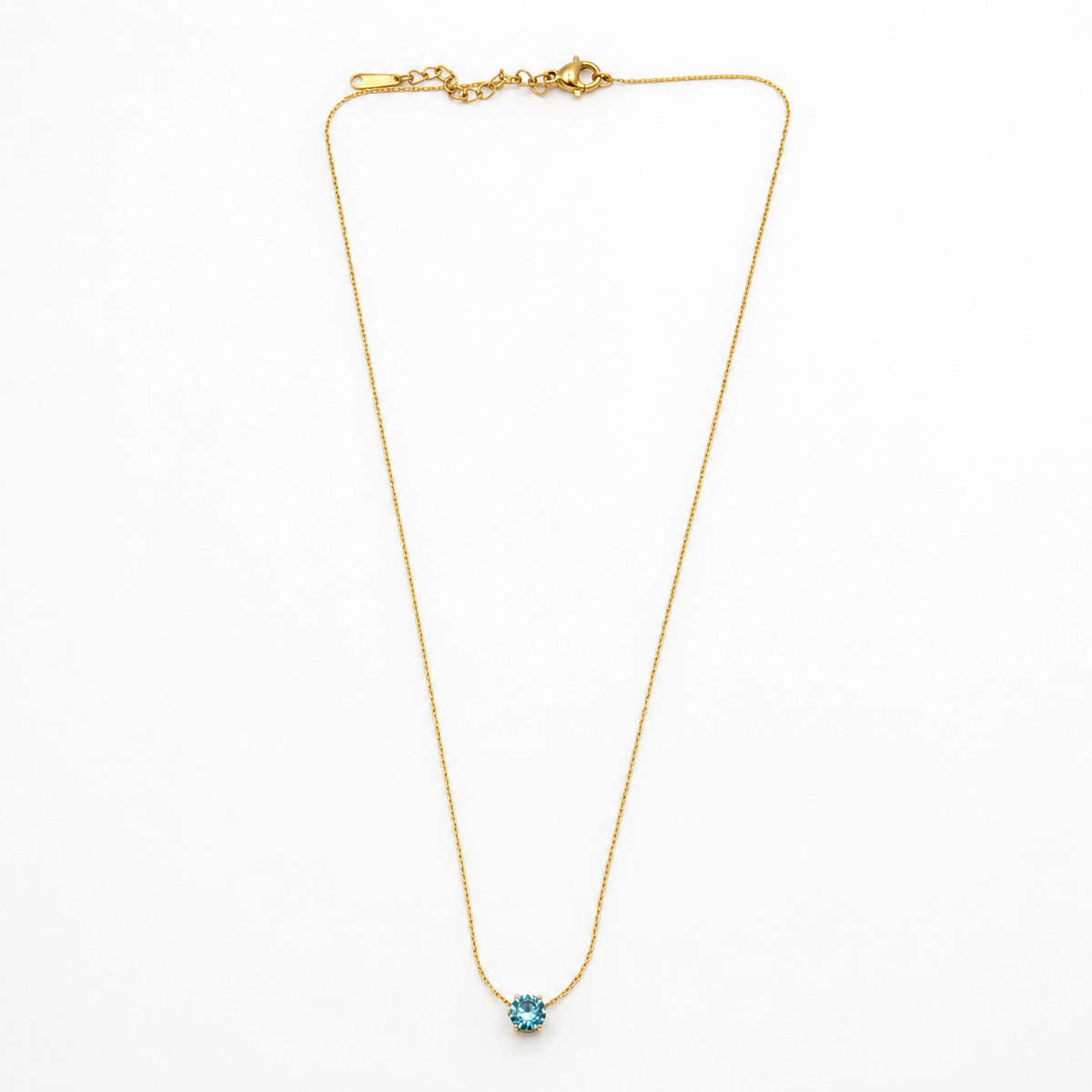 The Aqua Solitaire Necklace