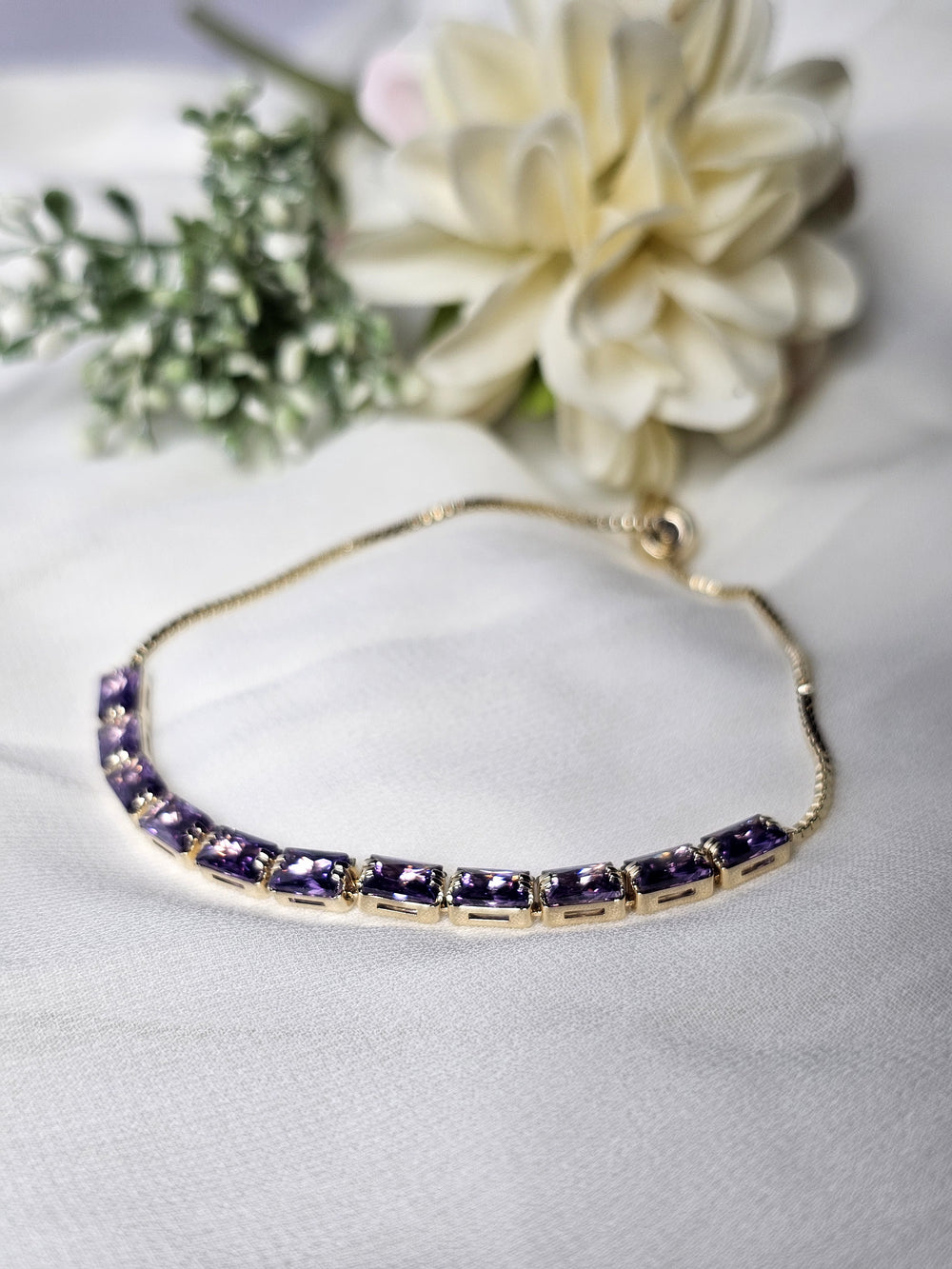 Amethyst Baguette Tennis Hybrid Bracelet