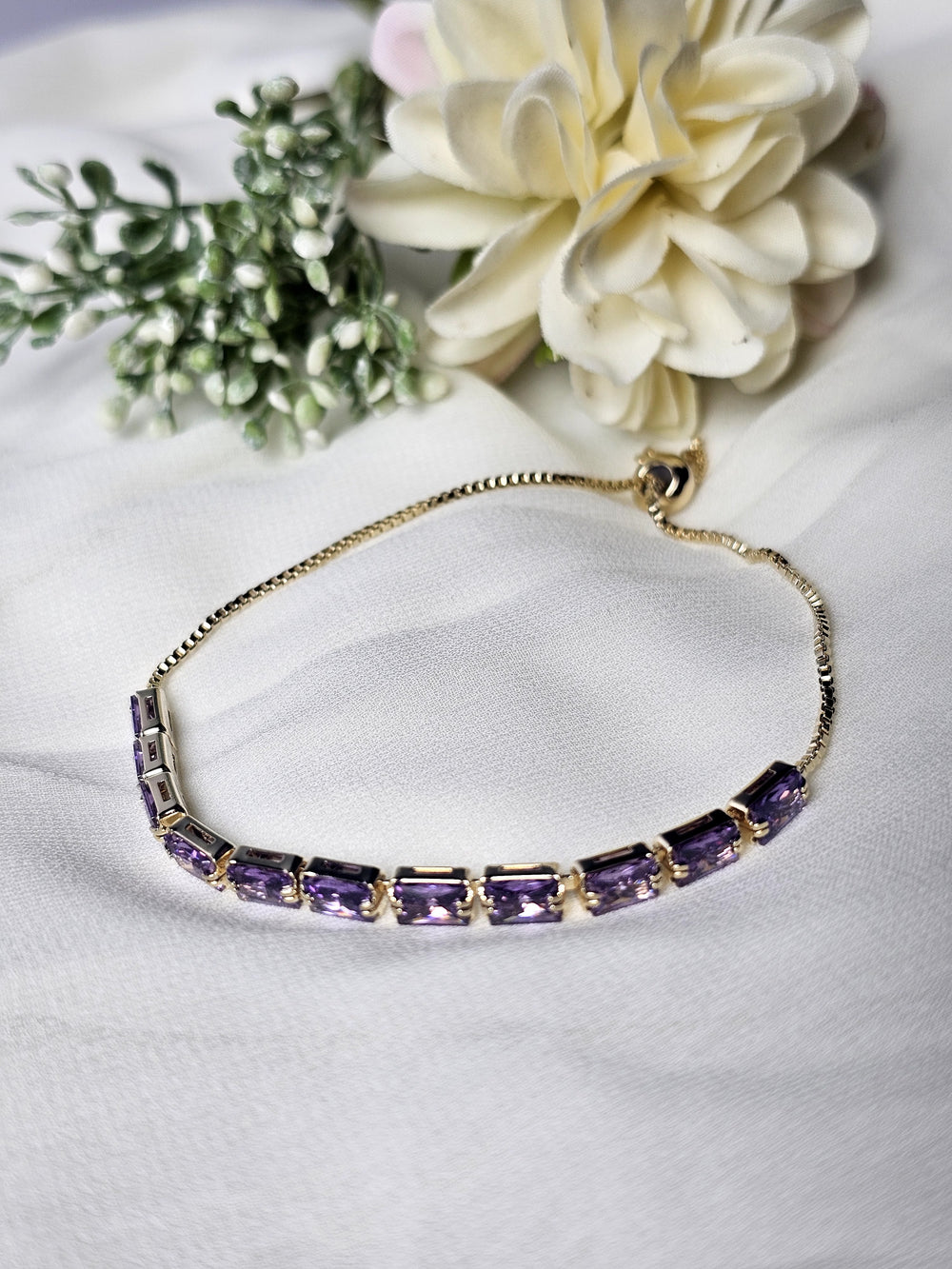 Amethyst Baguette Tennis Hybrid Bracelet