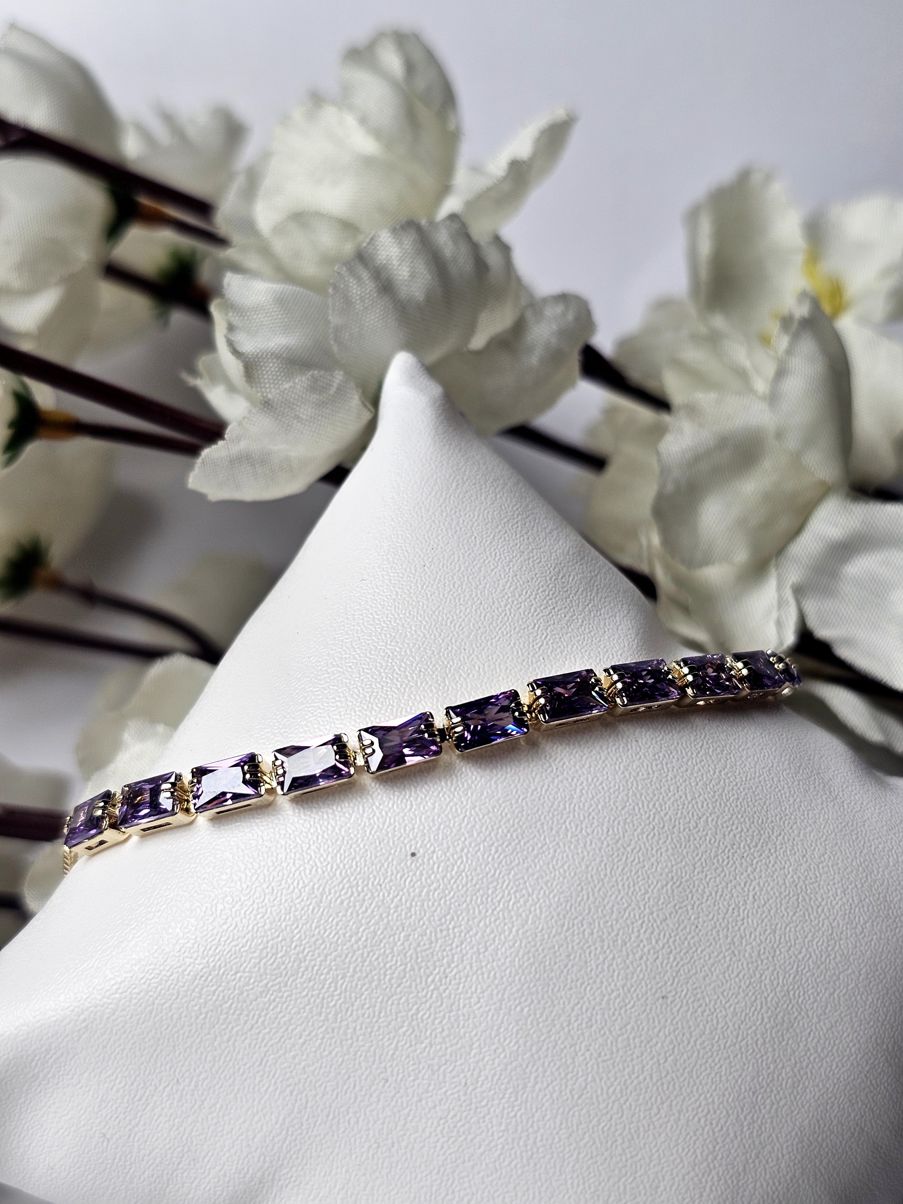 Amethyst Baguette Tennis Hybrid Bracelet