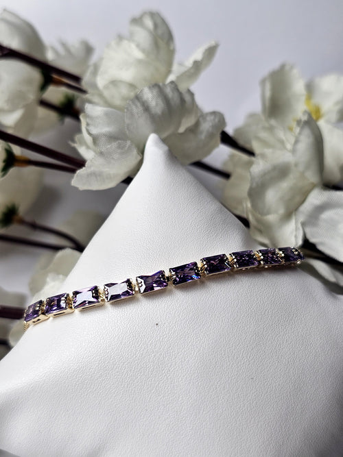 Amethyst Baguette Tennis Hybrid Bracelet