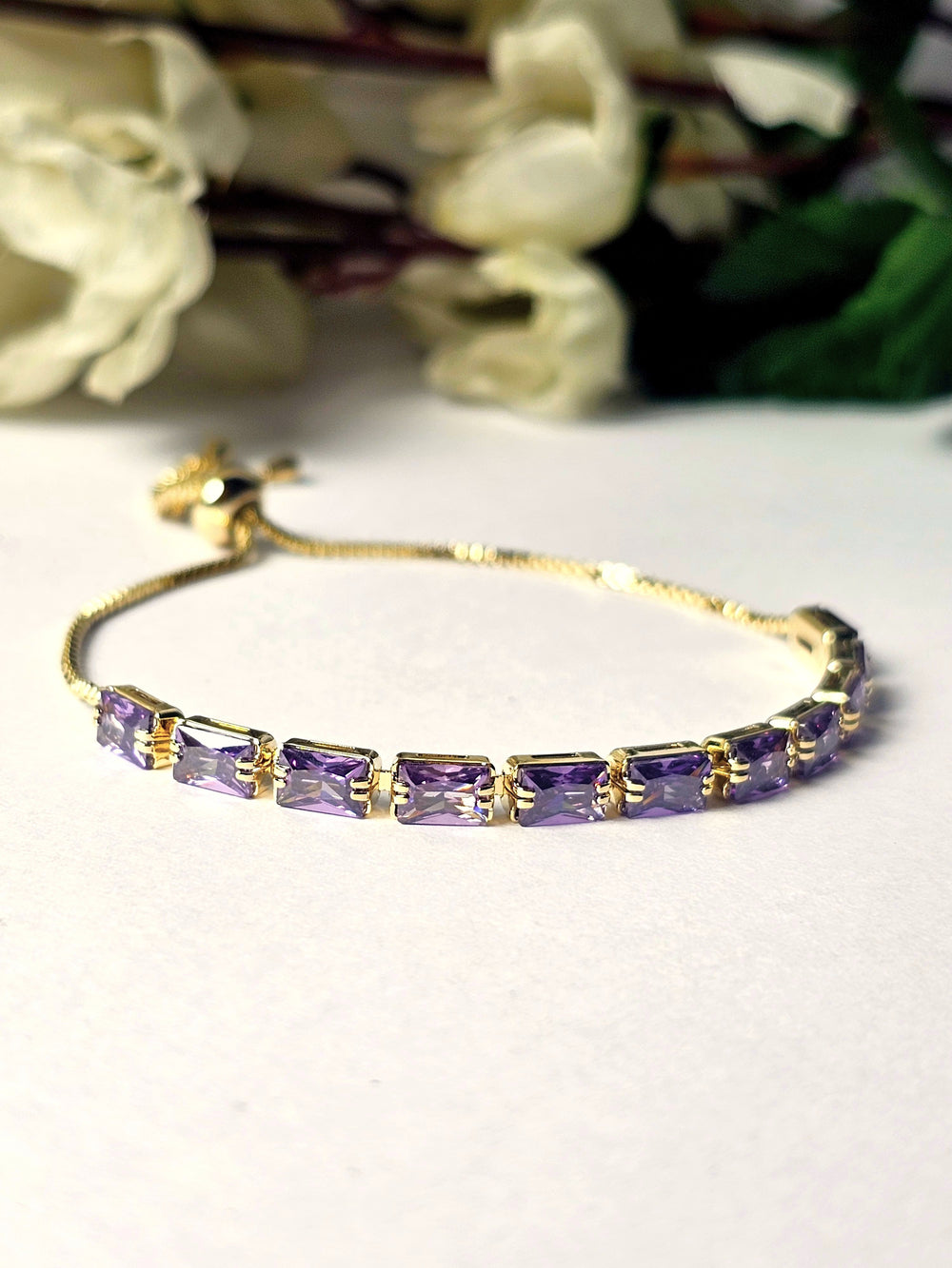 Amethyst Baguette Tennis Hybrid Bracelet