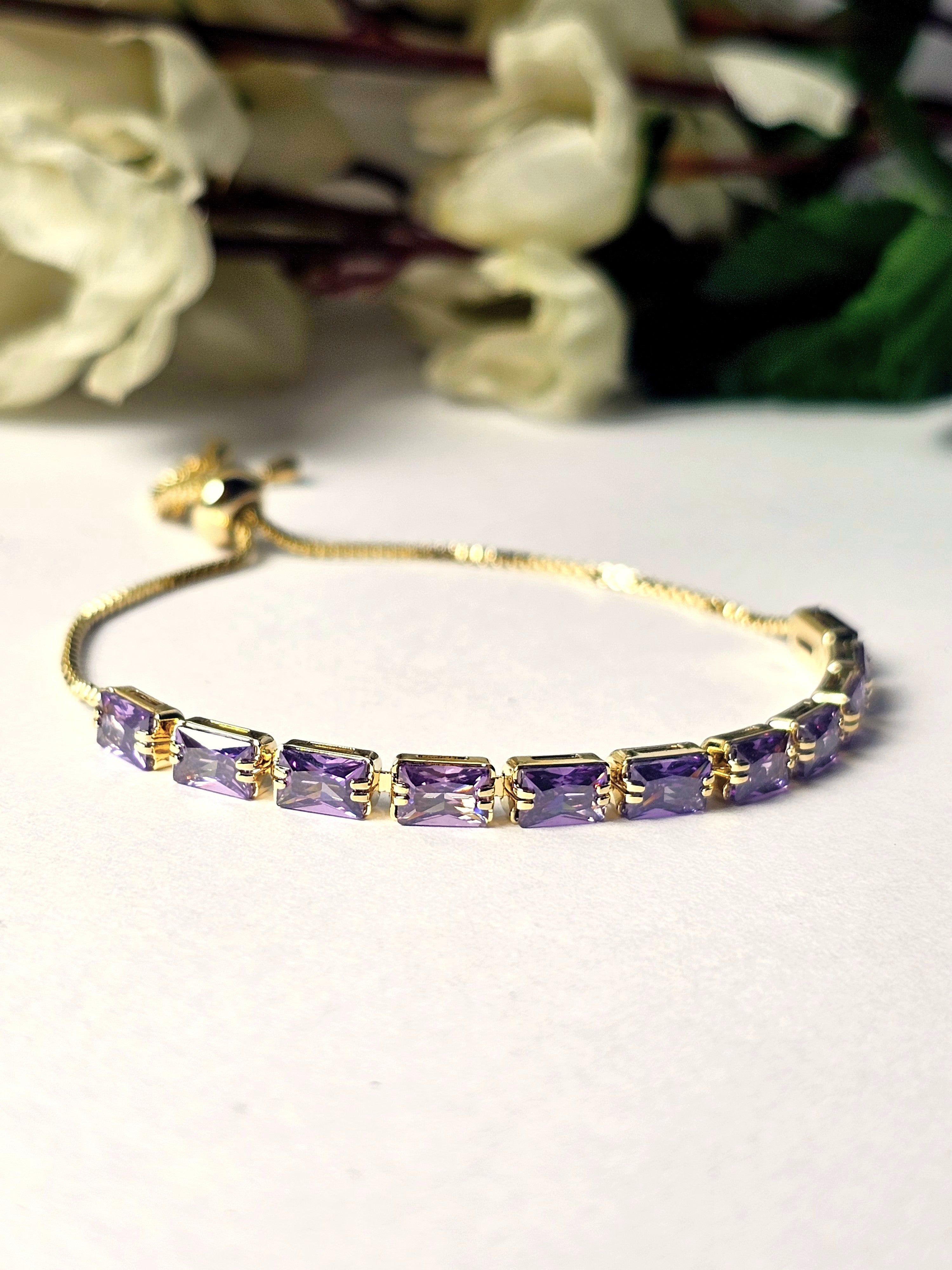 Amethyst Baguette Tennis Hybrid Bracelet