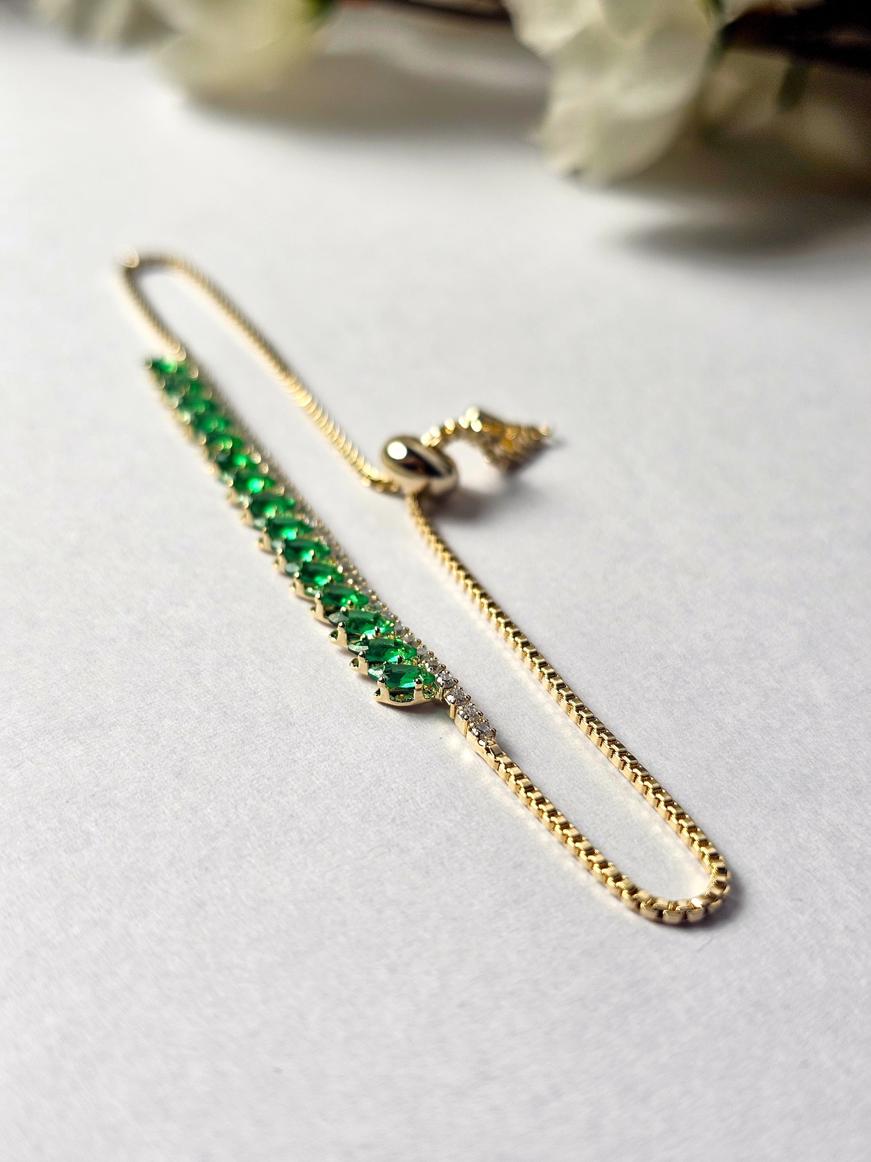 Emerald Marquise Tennis Hybrid Bracelet