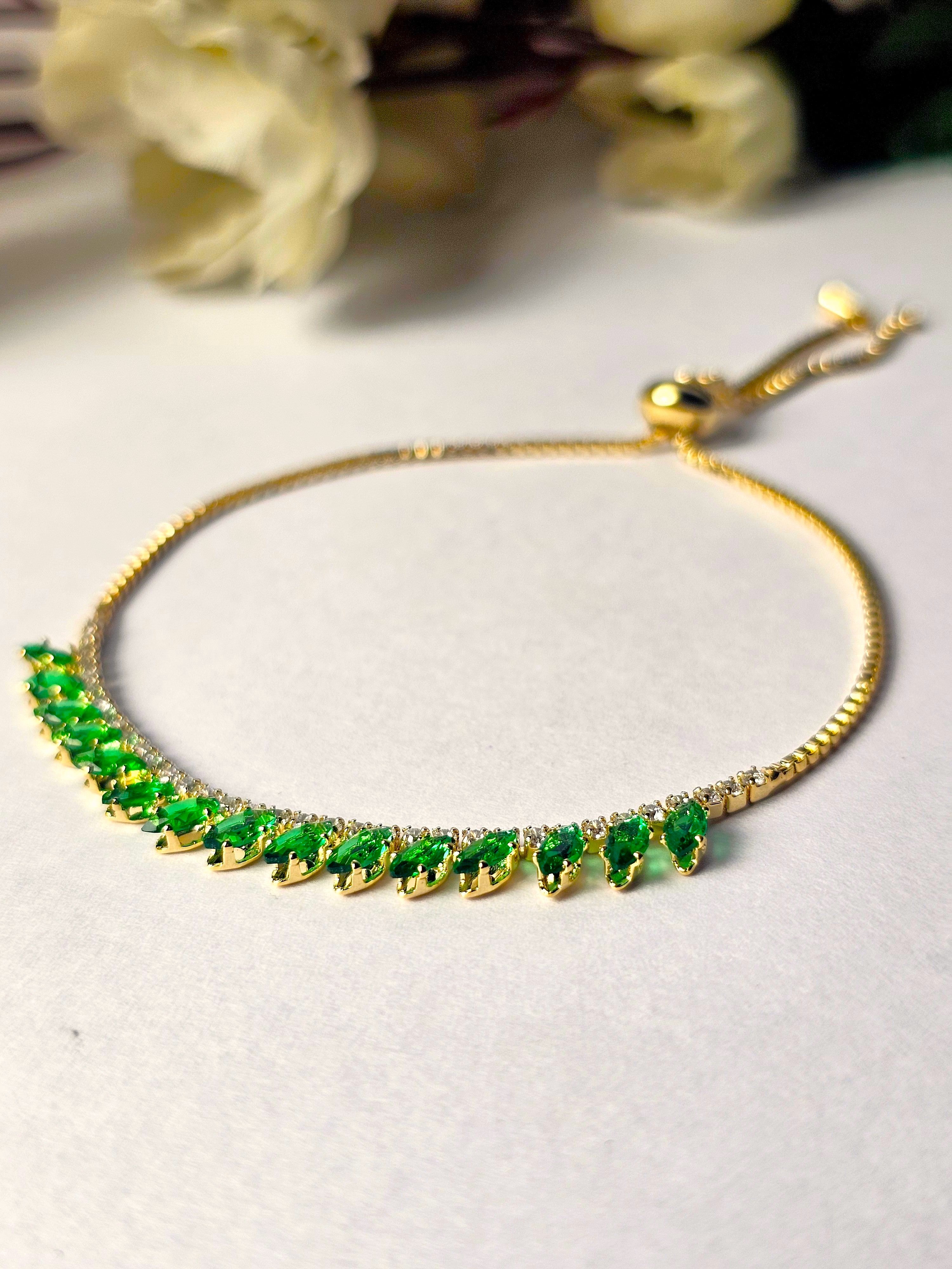 Emerald Marquise Tennis Hybrid Bracelet