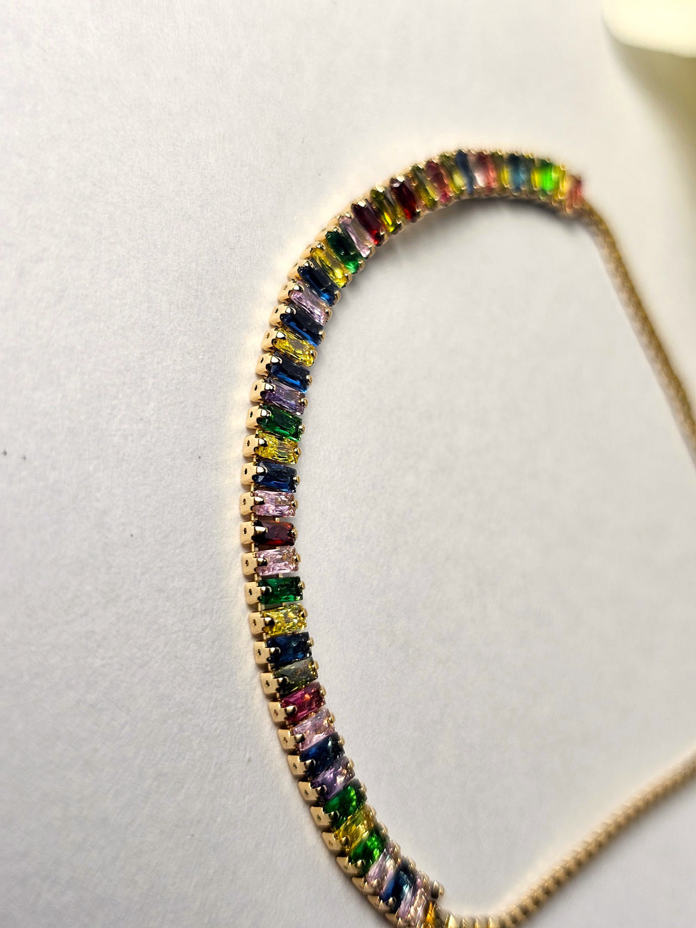 Rainbow Baguette Tennis Hybrid Bracelet