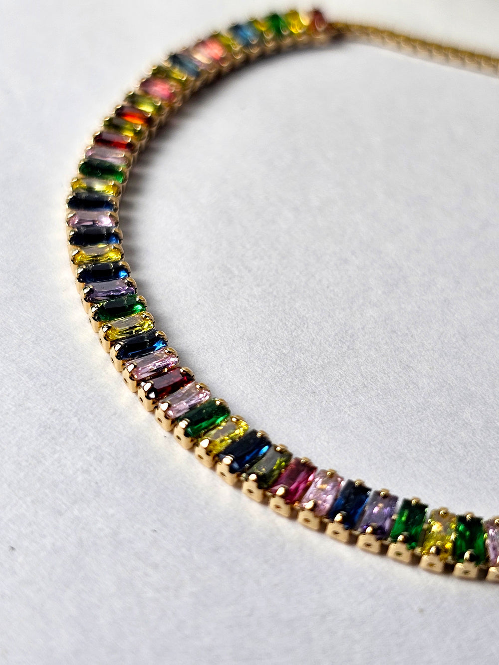 Rainbow Baguette Tennis Hybrid Bracelet