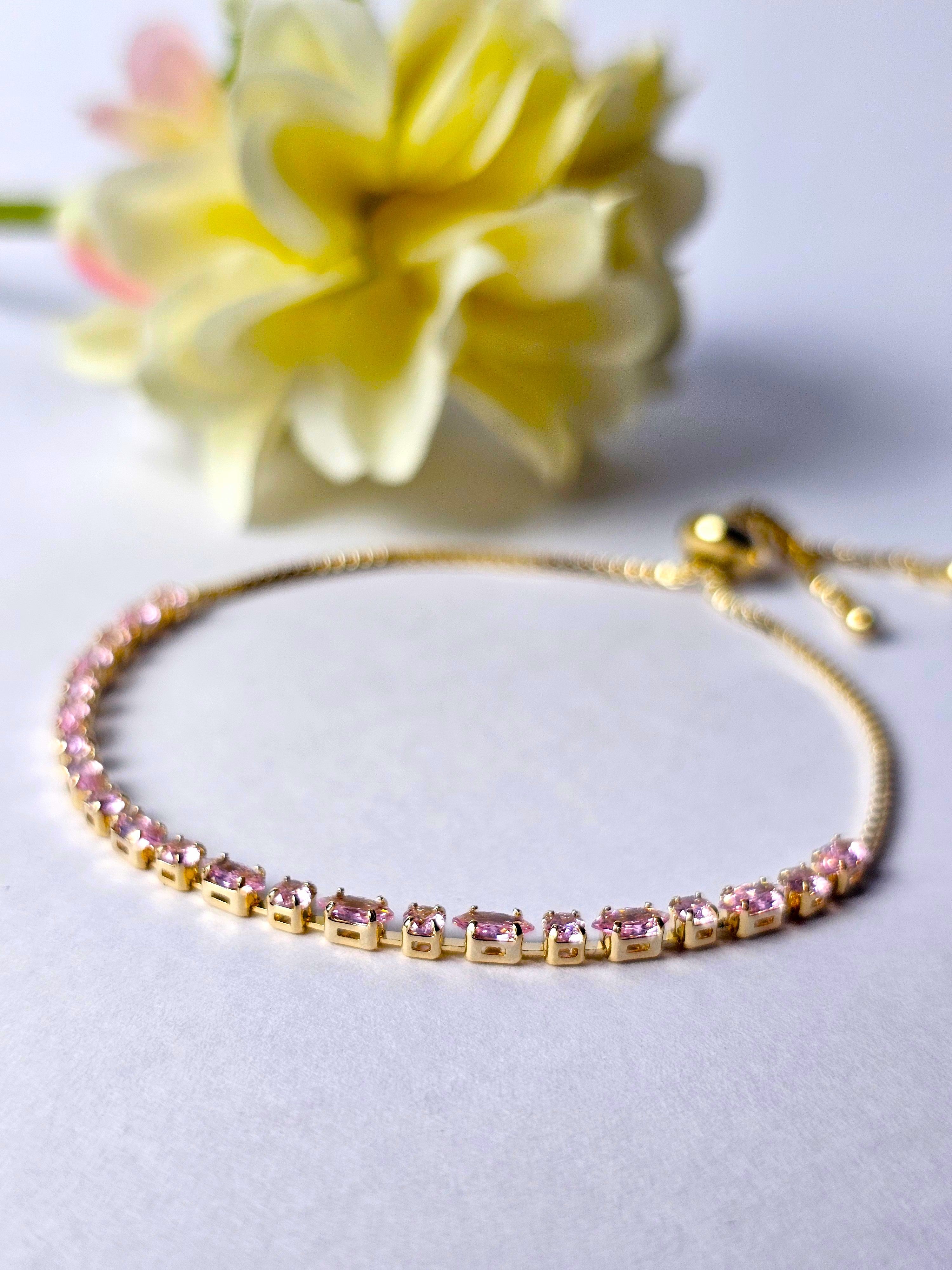 Blush Pink Tennis Hybrid Bracelet