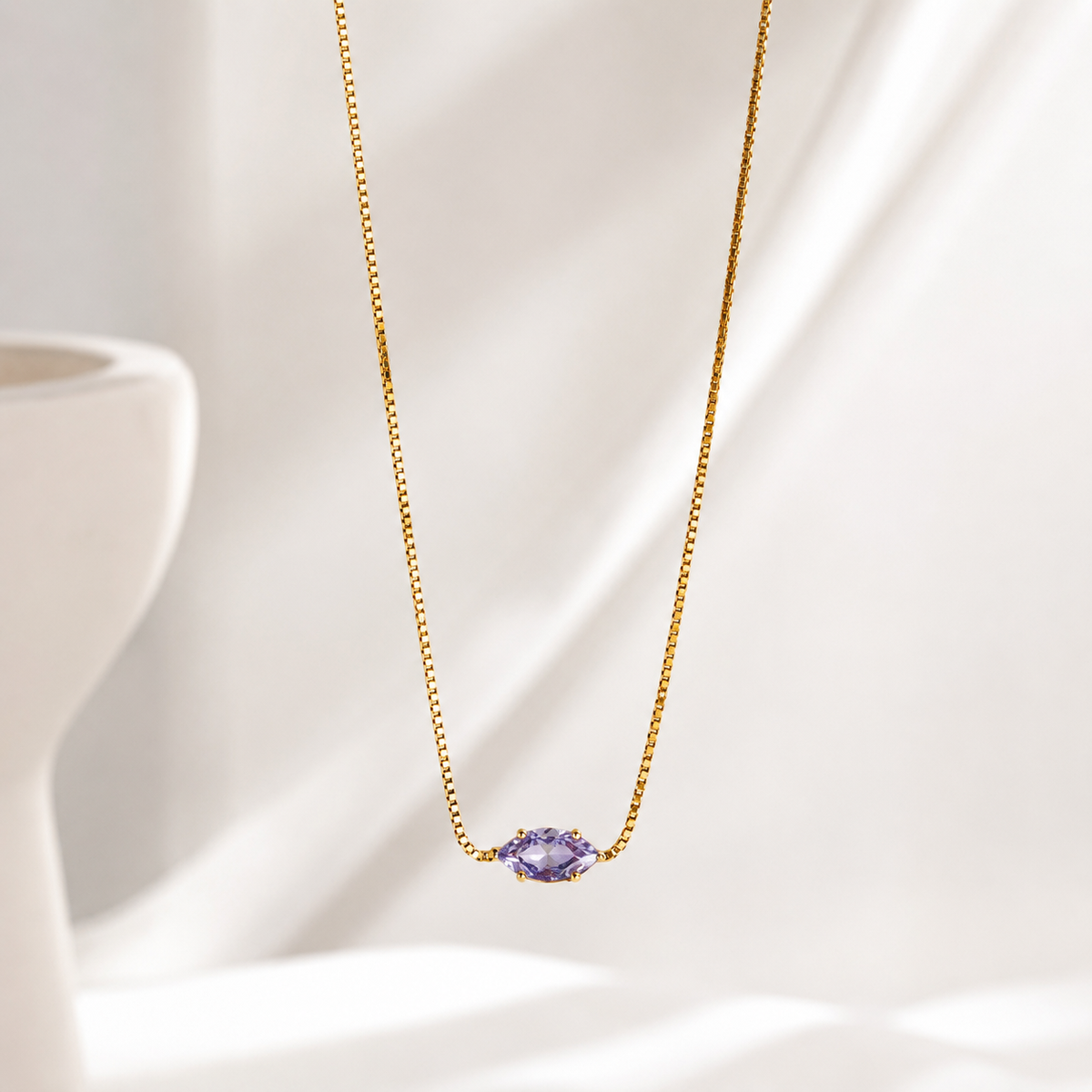 The Amethyst Marquise Solitaire Necklace