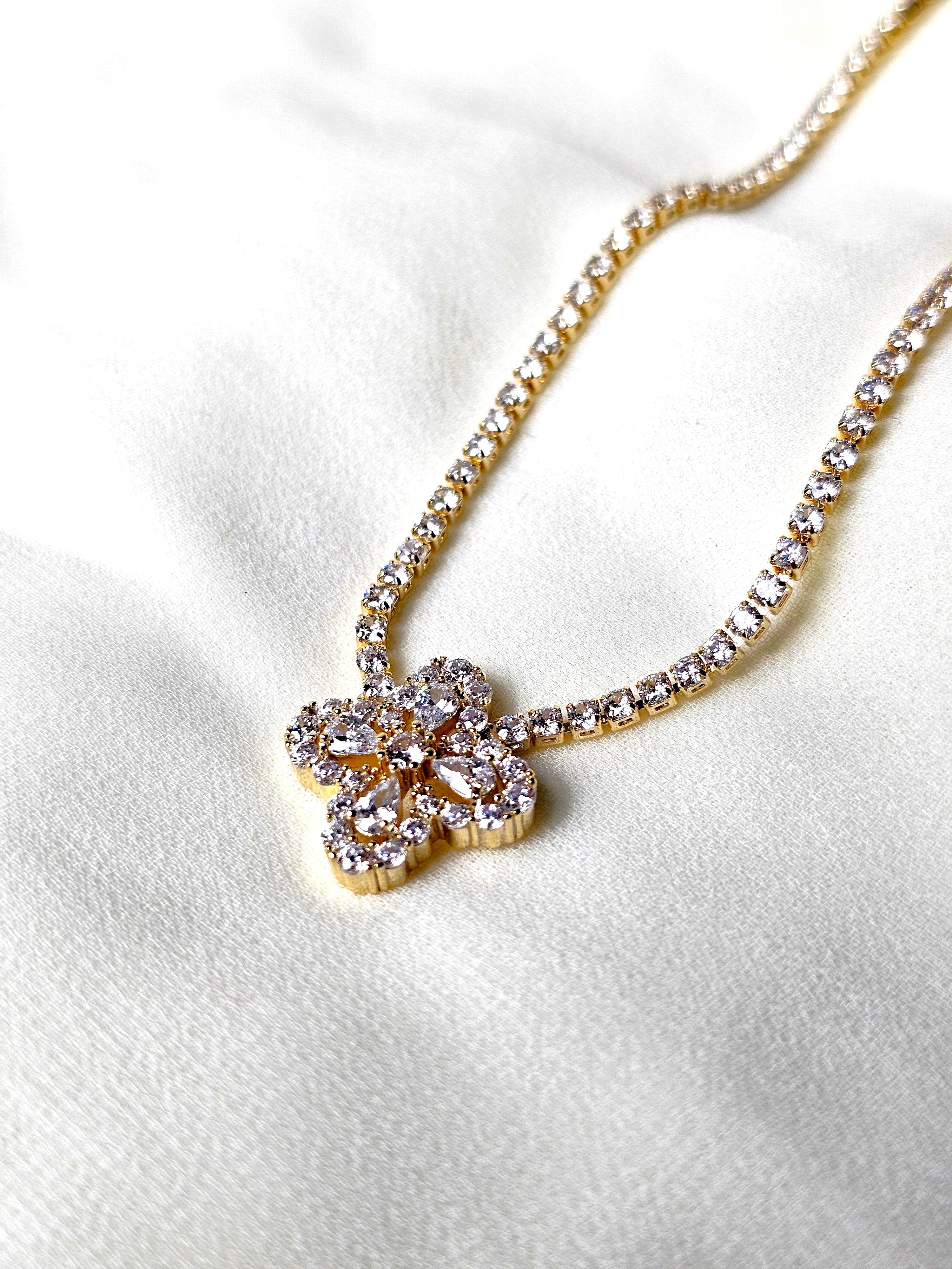 The Golden Clover Tennis Necklace
