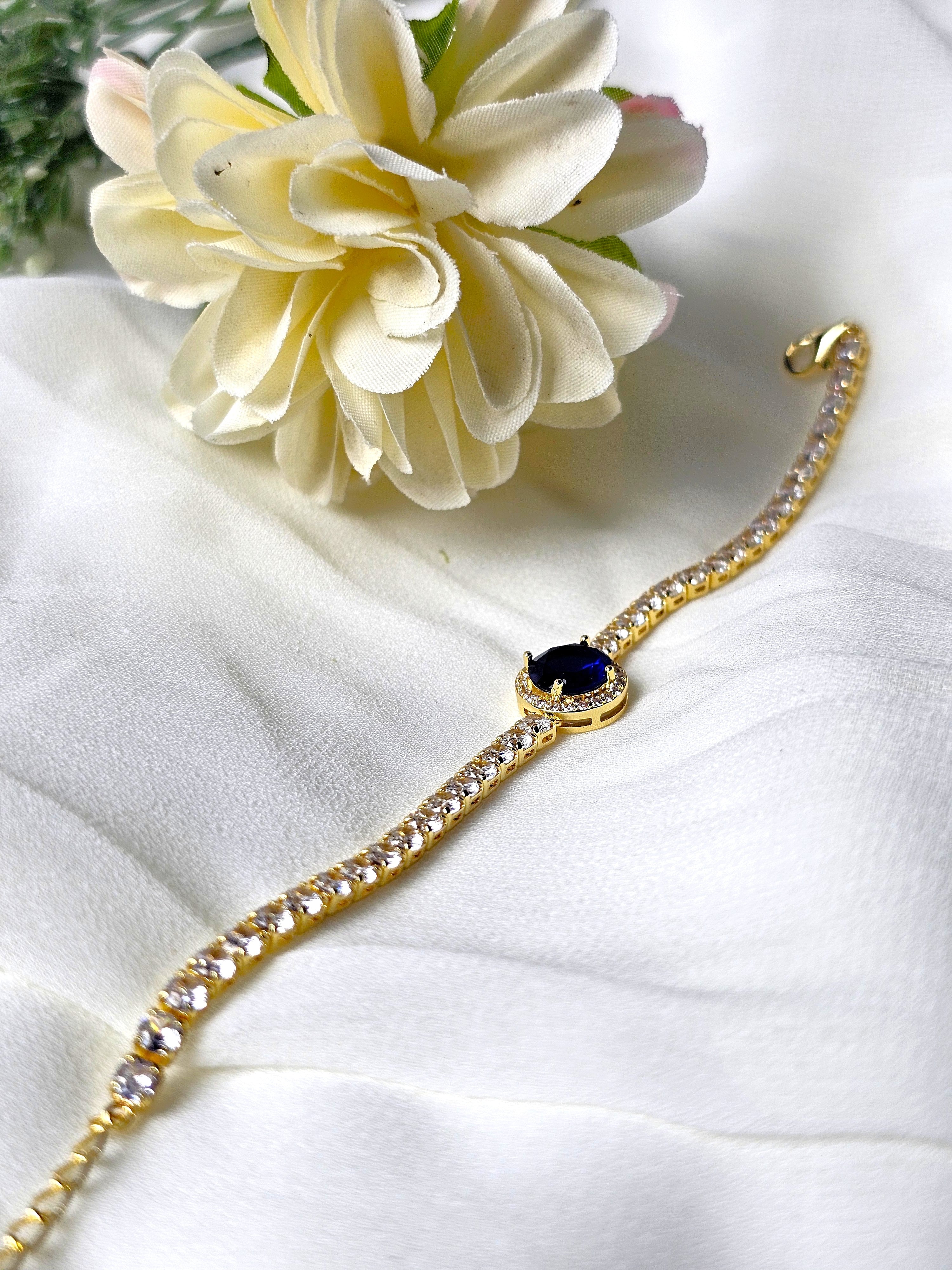 The Midnight Blue Cushion Tennis Bracelet