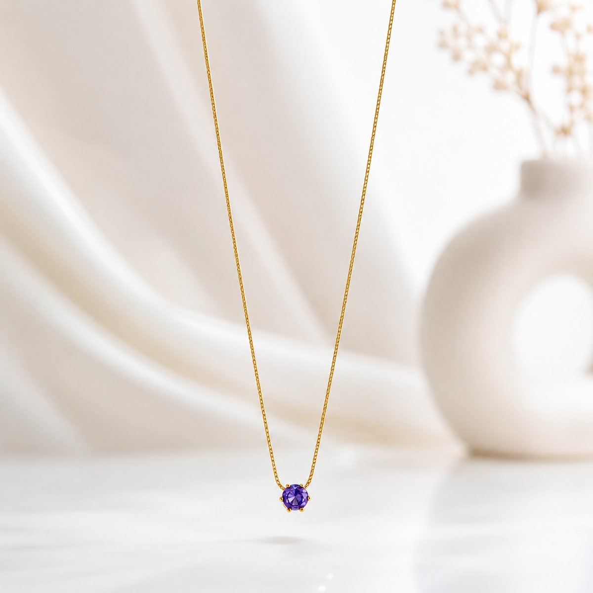 The Amethyst Solitaire Necklace