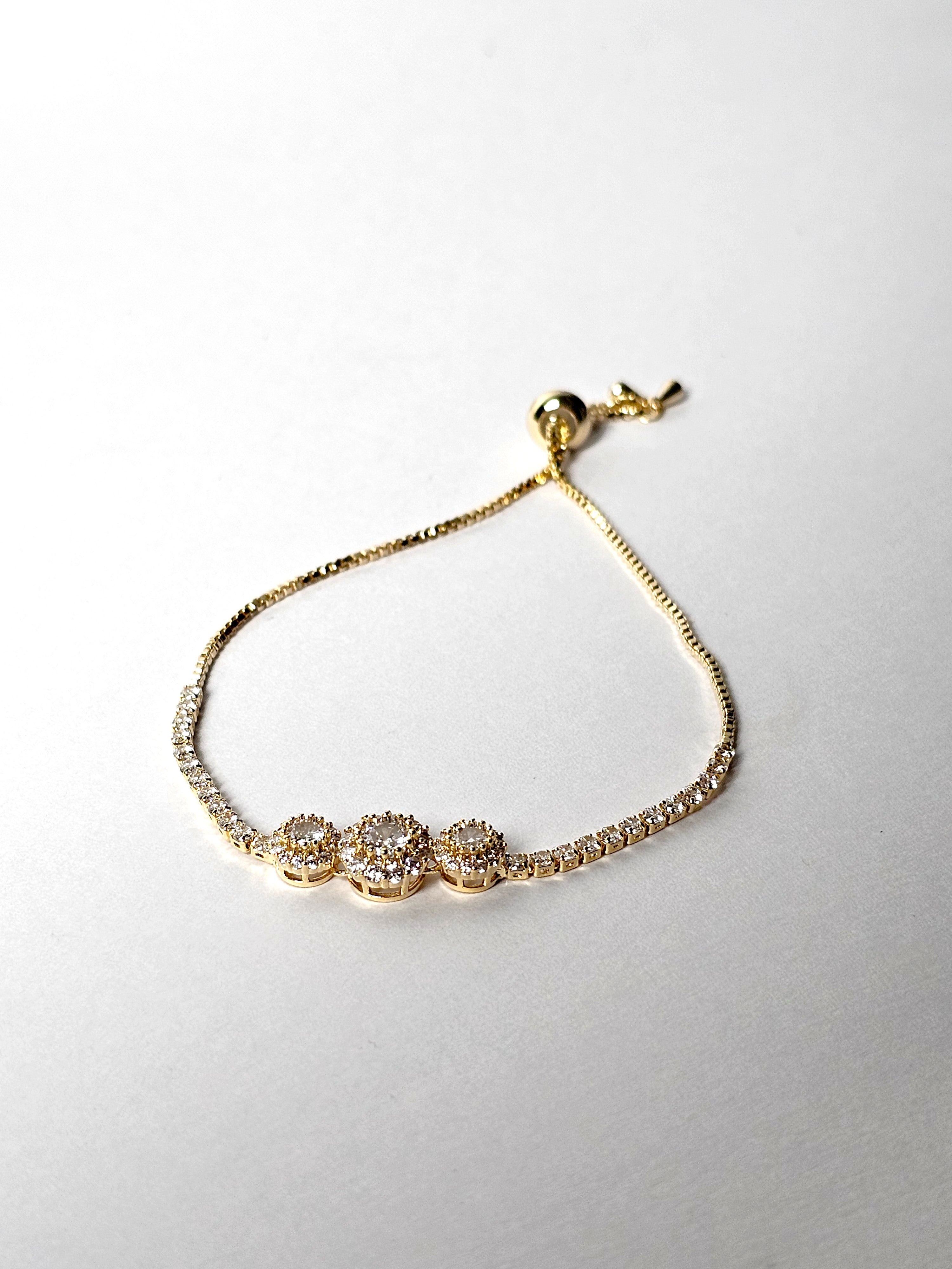 The Dainty Triple Cluster Tennis Hybrid Bracelet