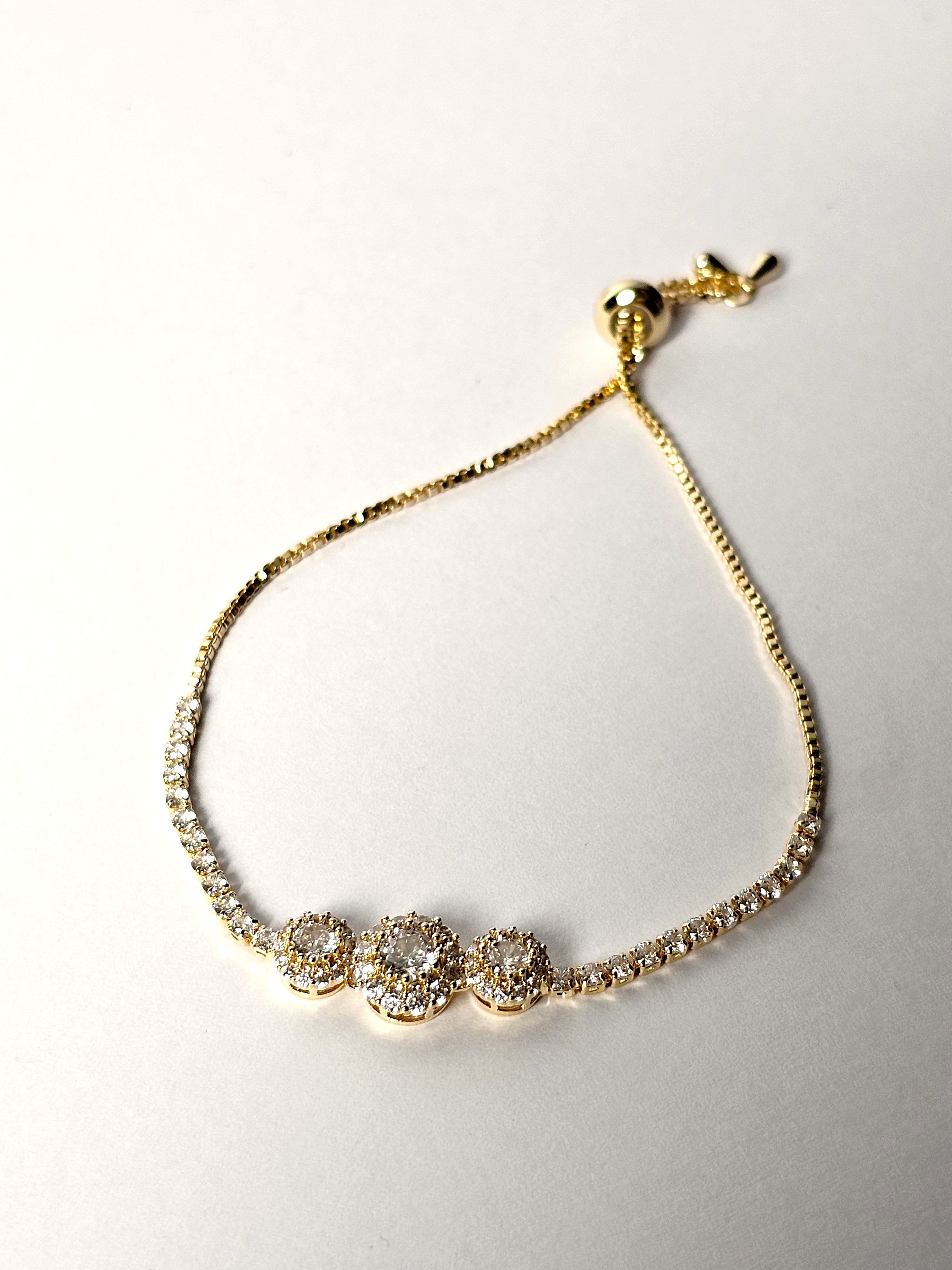 The Dainty Triple Cluster Tennis Hybrid Bracelet