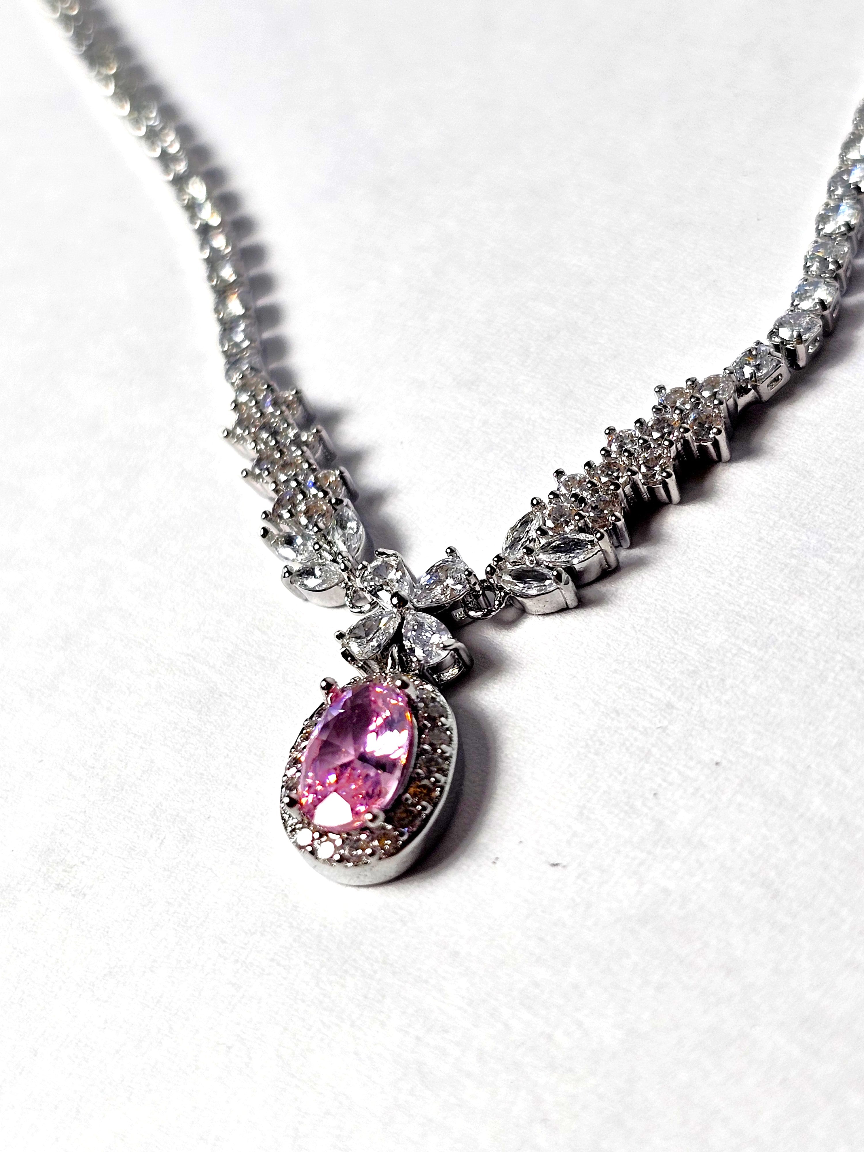 The Blush Pink Tennis Drop Necklace