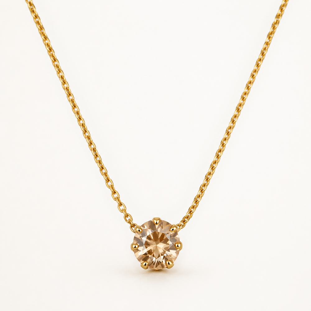 The Champagne Solitaire Necklace