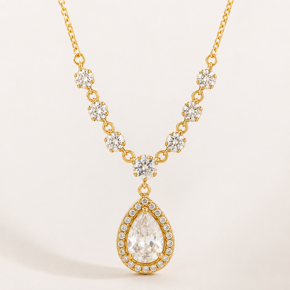 The Teardrop Halo Necklace