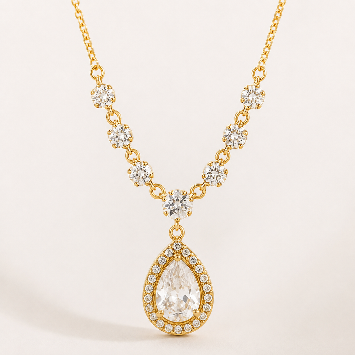 The Teardrop Halo Necklace