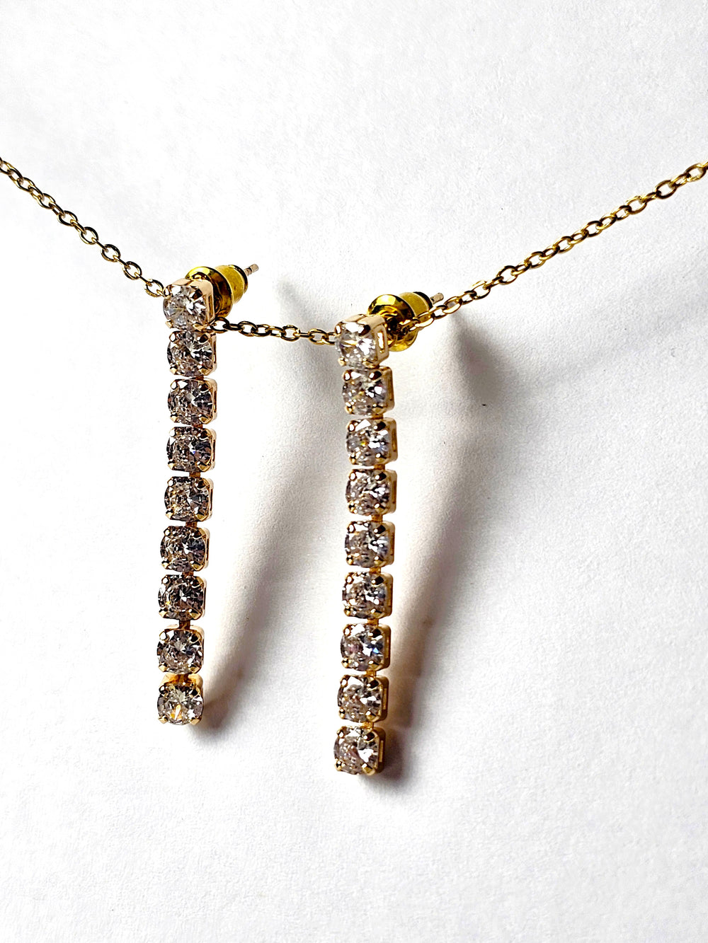 The Golden Classic Tennis Drop Earrings