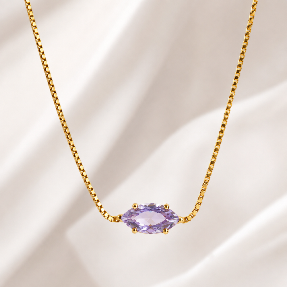 The Amethyst Marquise Solitaire Necklace