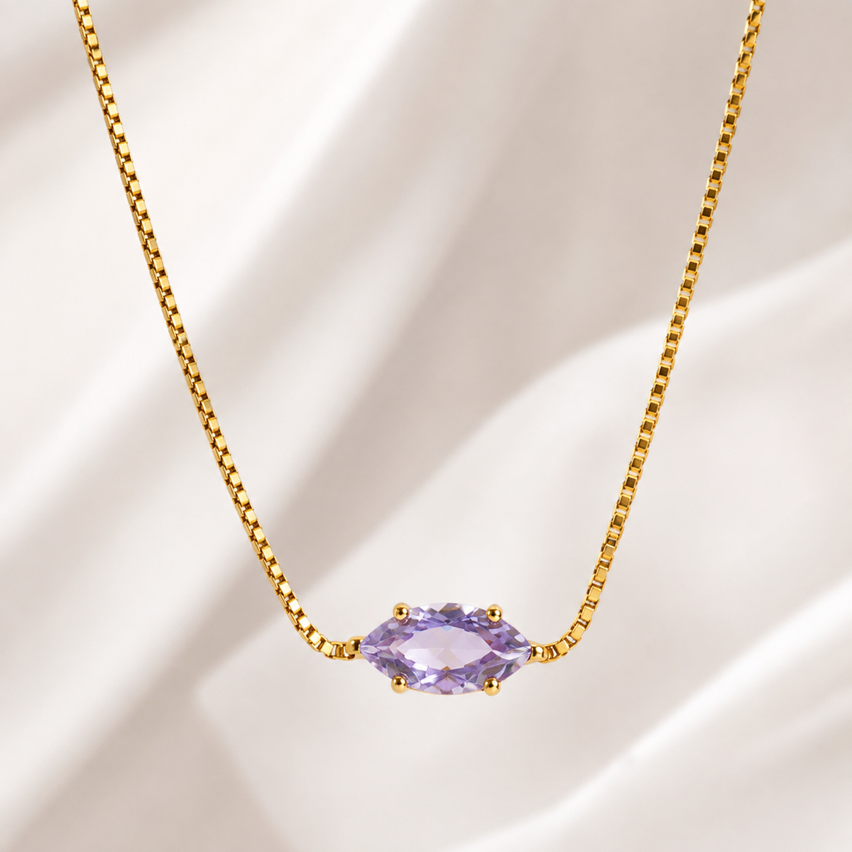 The Amethyst Marquise Solitaire Necklace