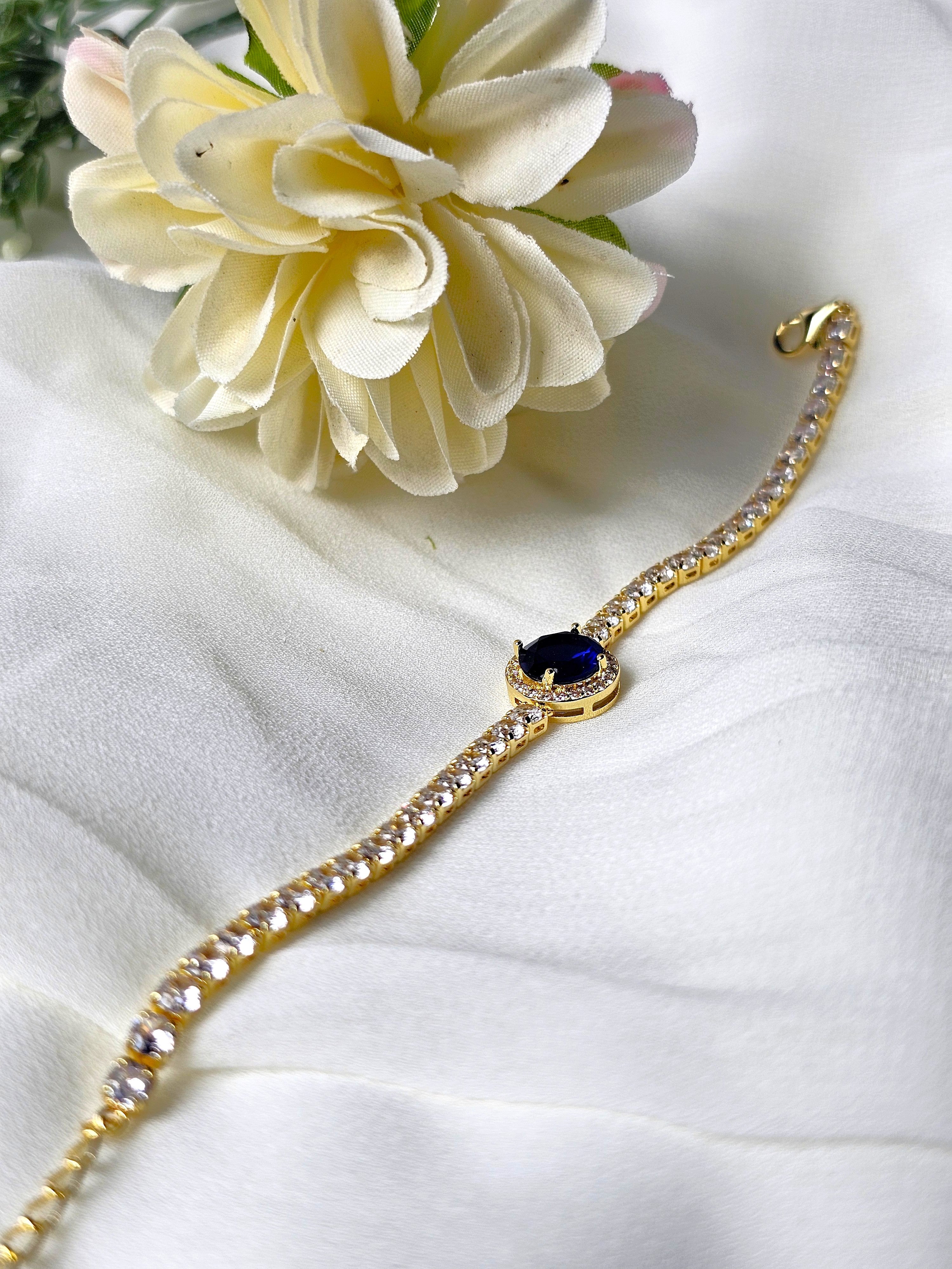 The Midnight Blue Cushion Tennis Bracelet