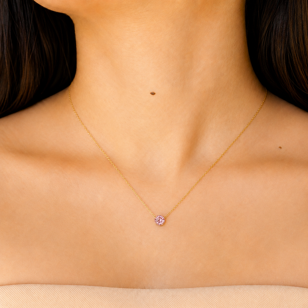 The Pink Solitaire Necklace