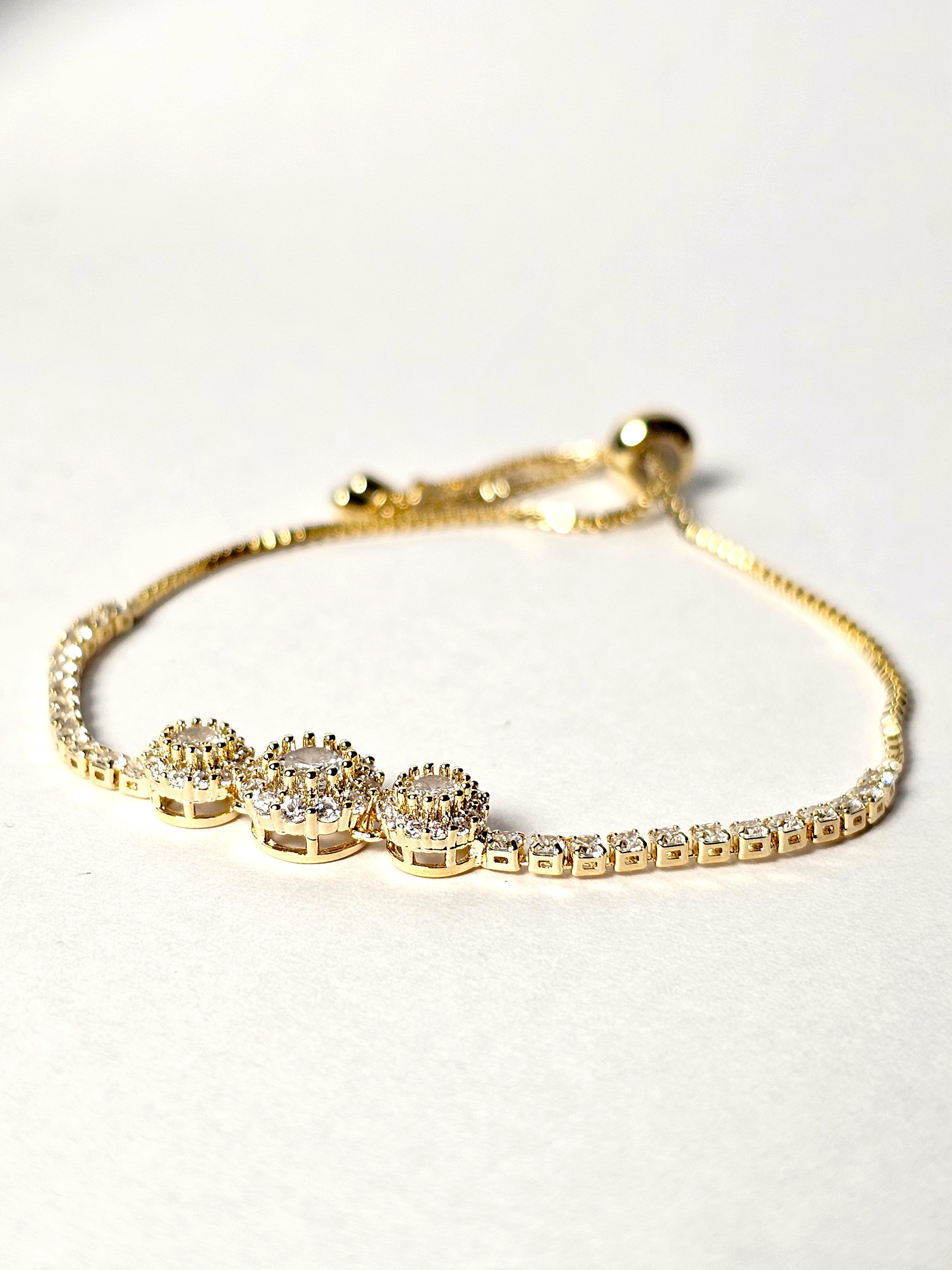 The Dainty Triple Cluster Tennis Hybrid Bracelet