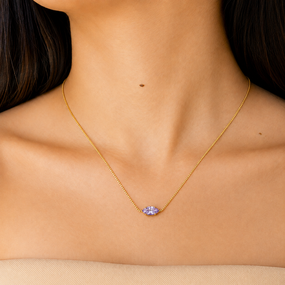 The Amethyst Marquise Solitaire Necklace