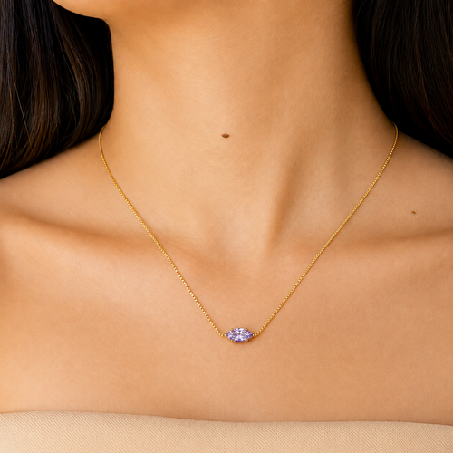The Amethyst Marquise Solitaire Necklace