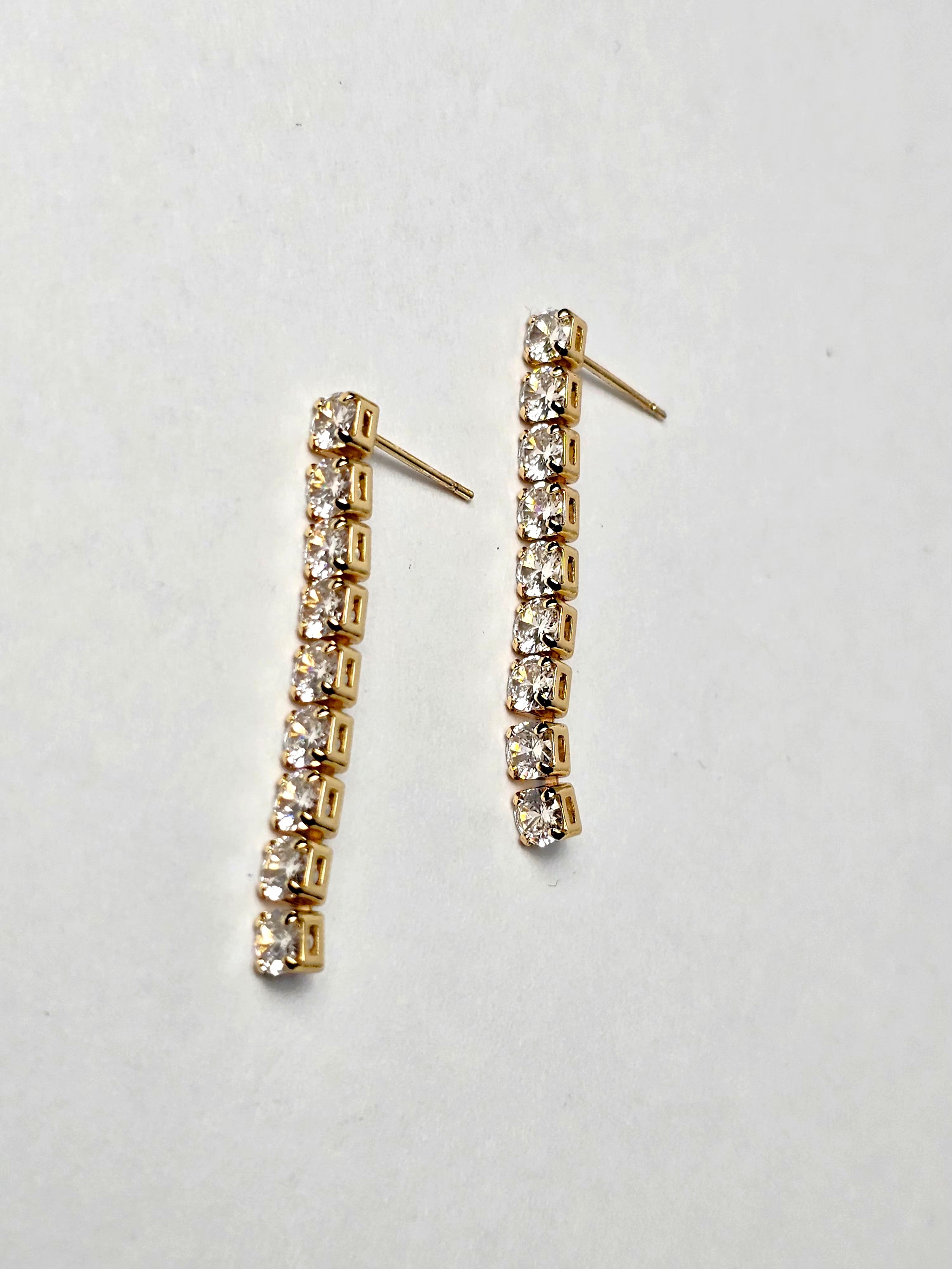 The Golden Classic Tennis Drop Earrings