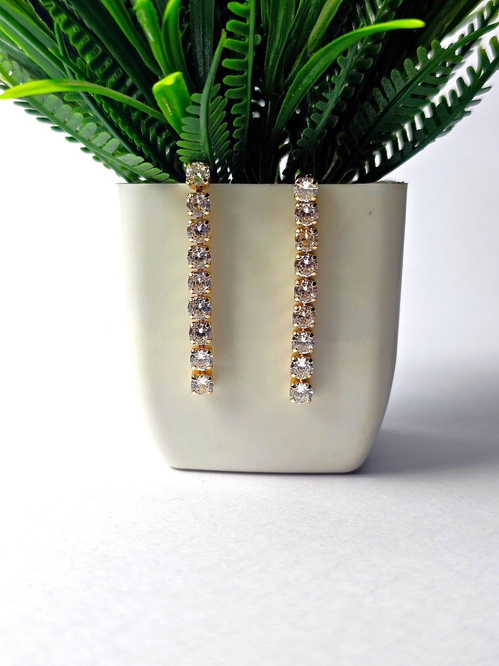 The Golden Classic Tennis Drop Earrings