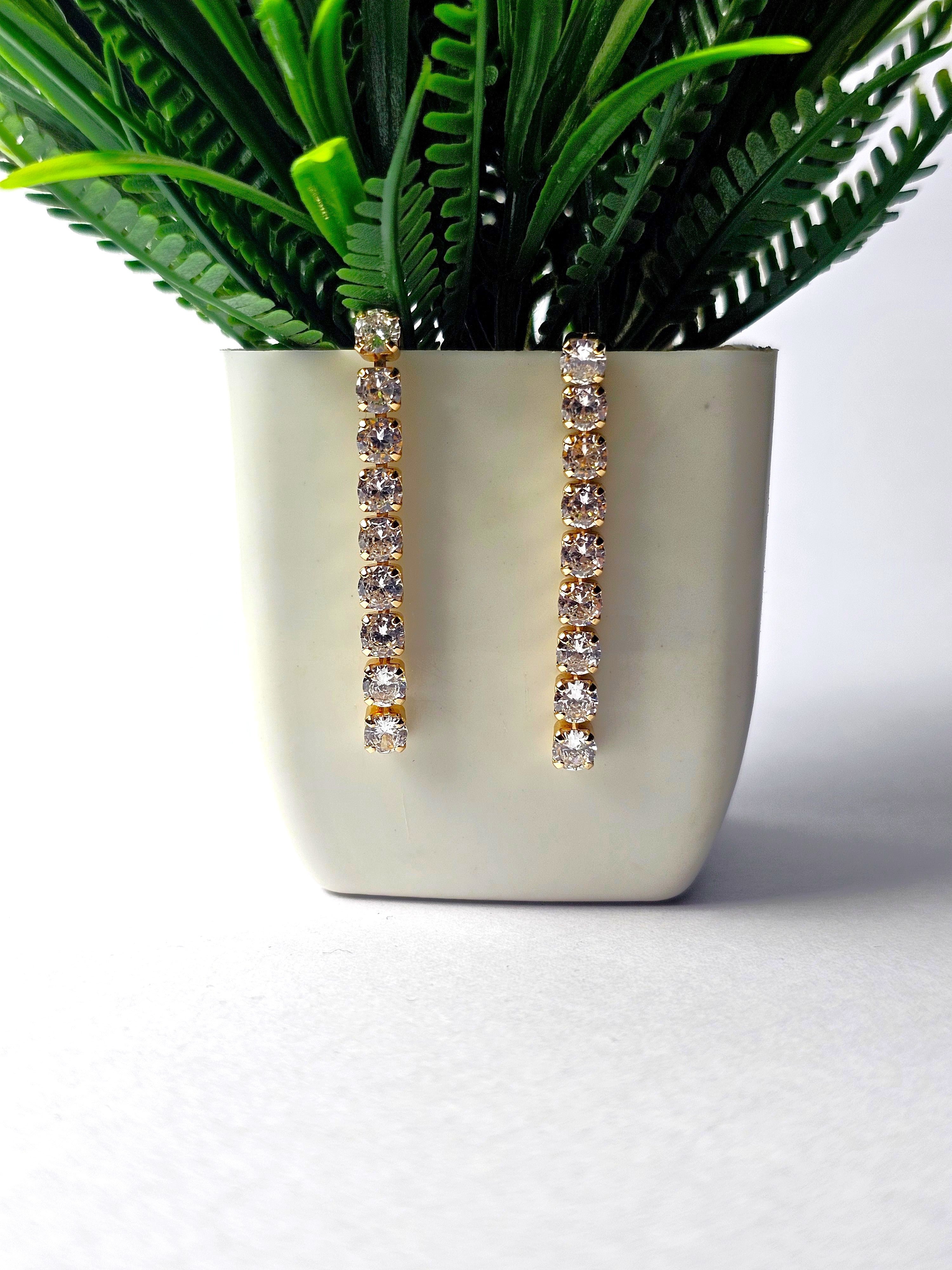 The Golden Classic Tennis Drop Earrings