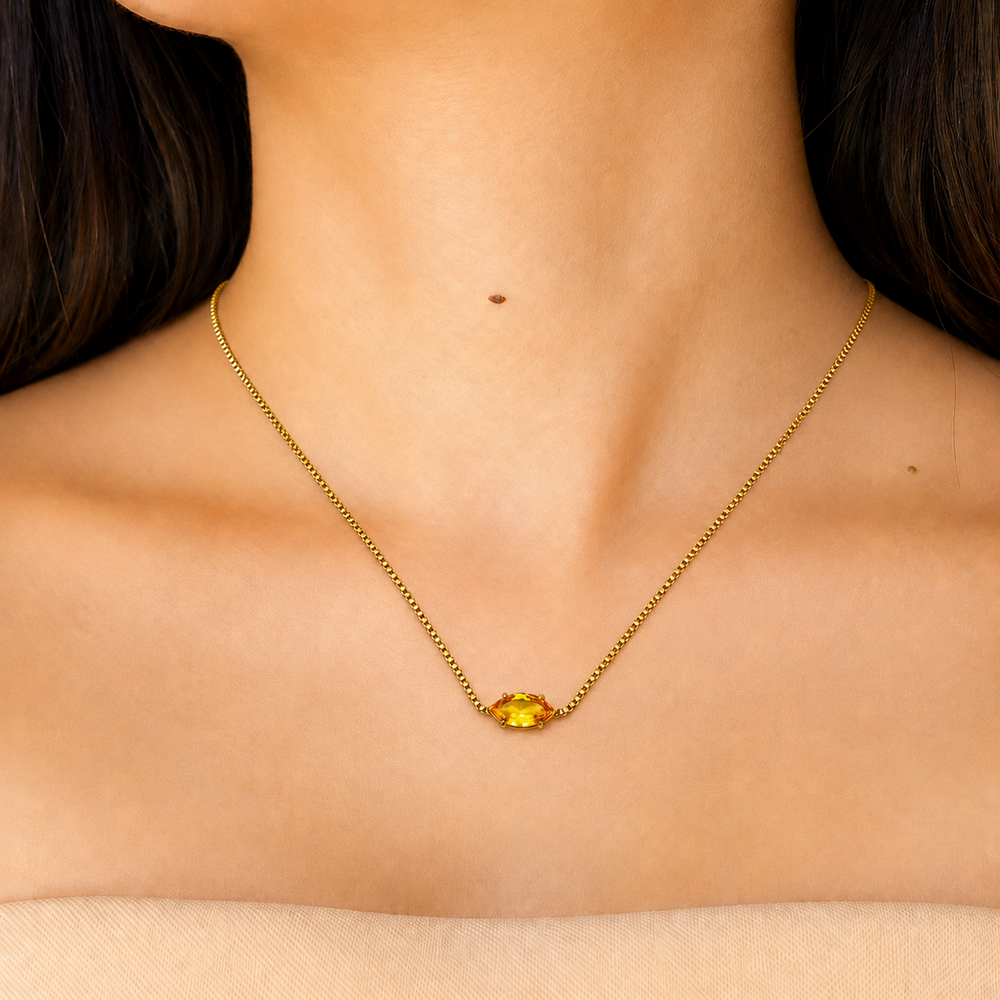 The Citrine Marquise Solitaire Necklace