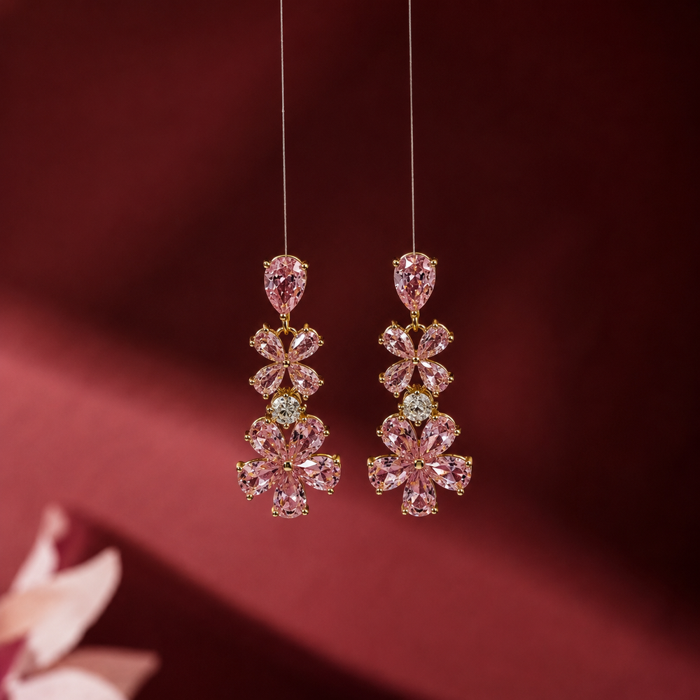The Pink Blossom Drop Earrings