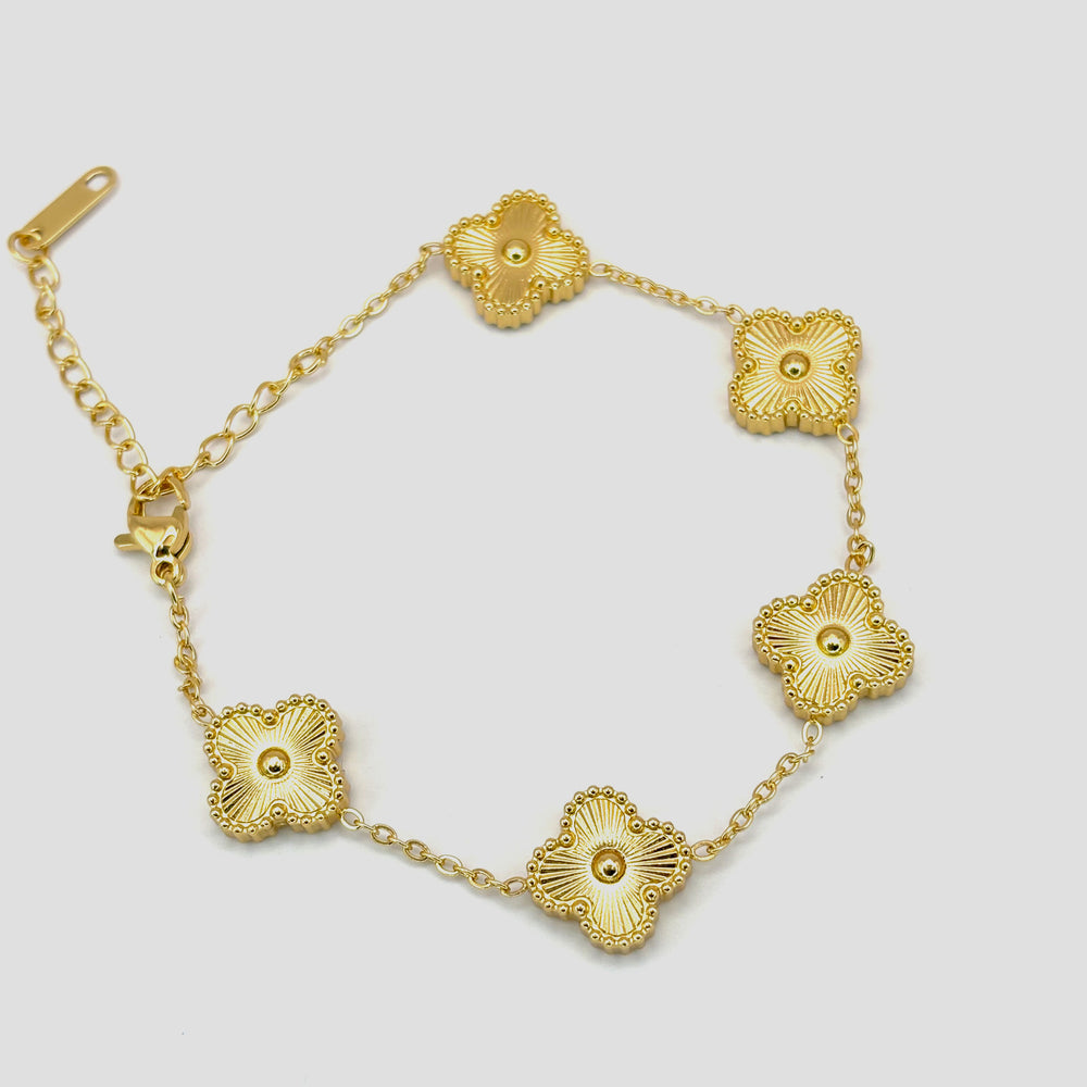 The Radiant Golden Clover Bracelet