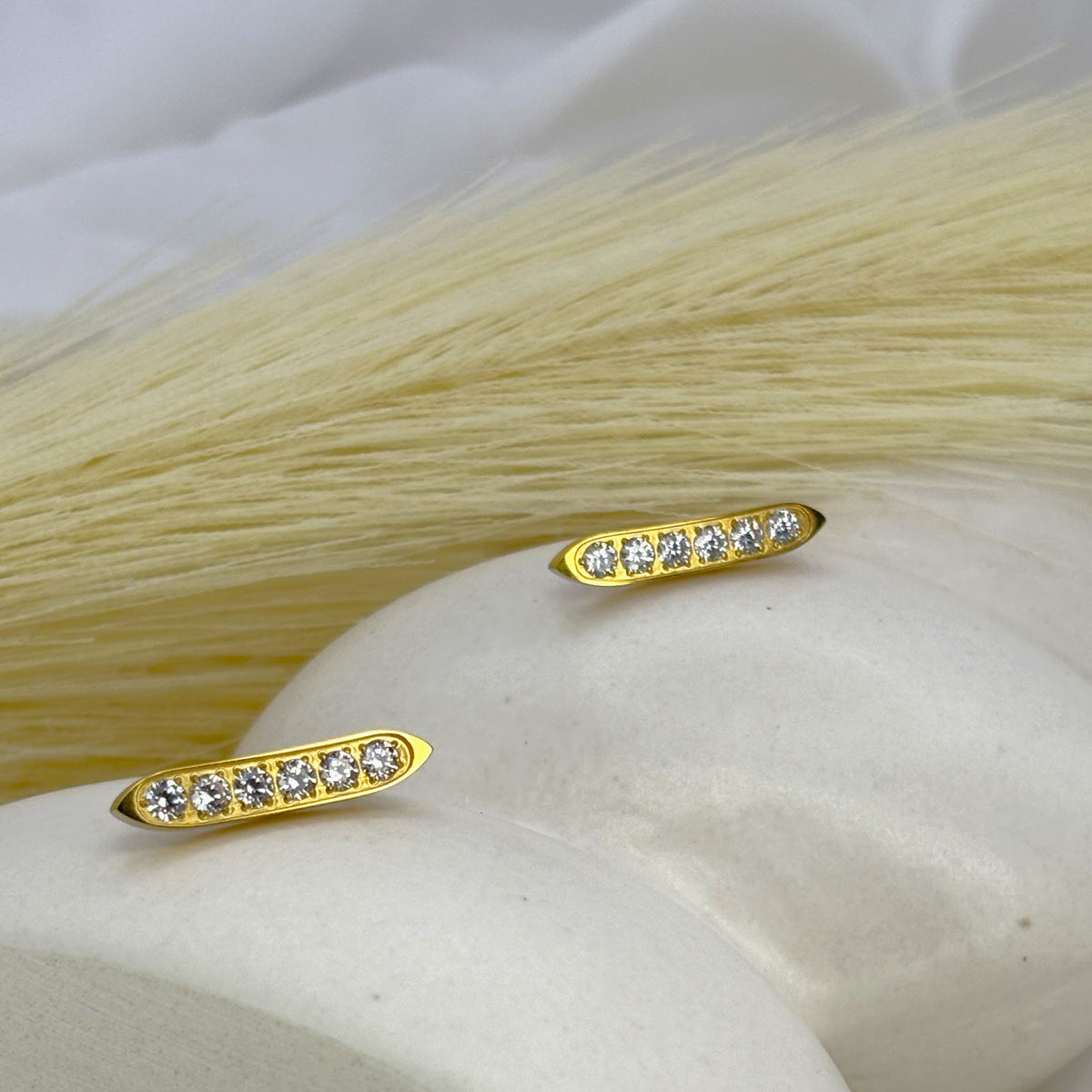 The Tapered Crystal Bar Earrings