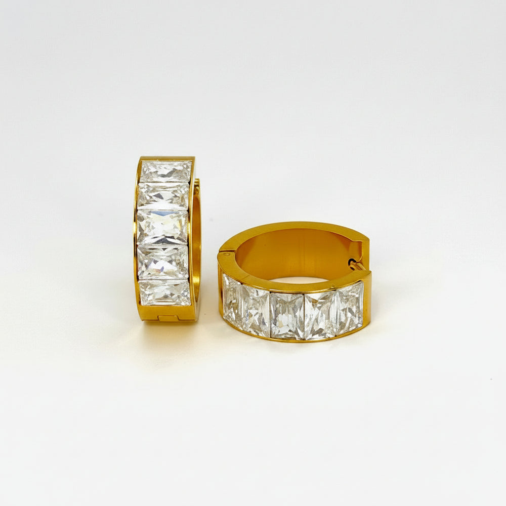 The Bold Emerald-Cut Hoop Earrings