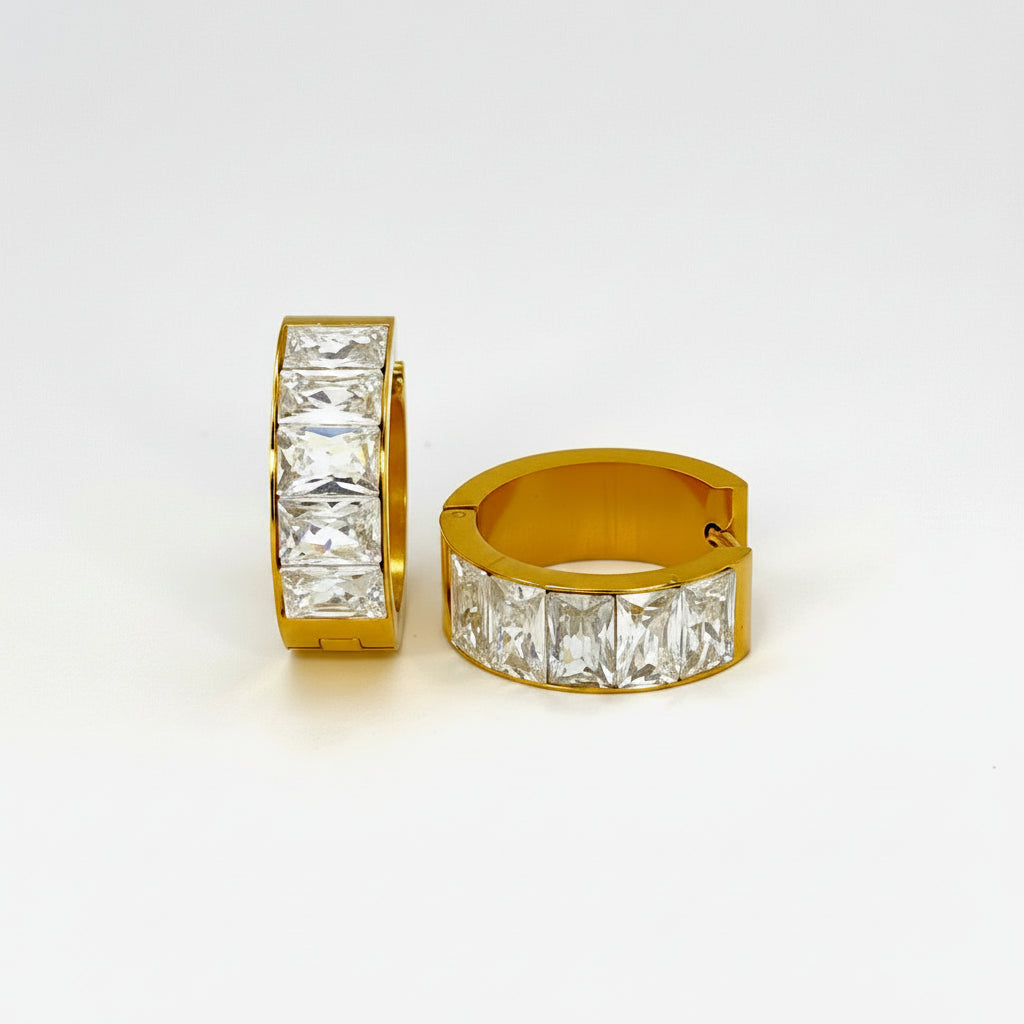 The Bold Emerald-Cut Hoop Earrings