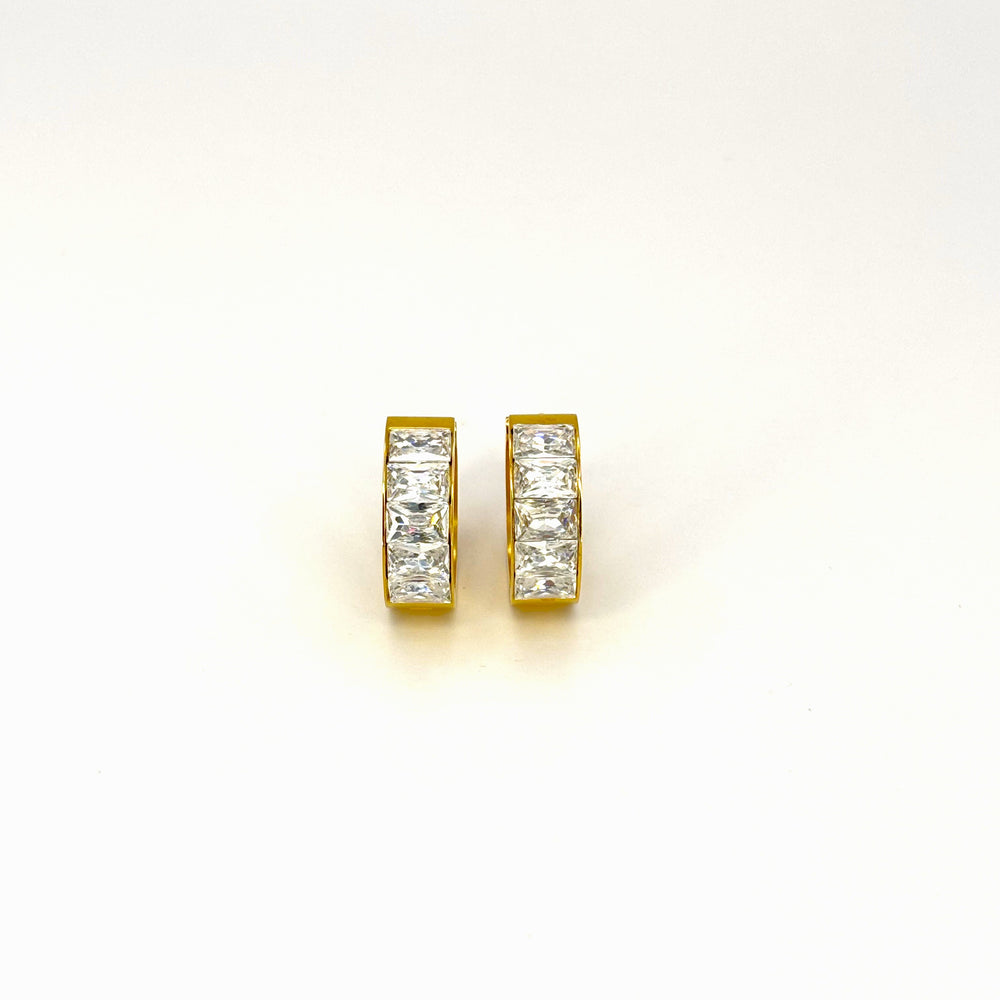 The Bold Emerald-Cut Hoop Earrings