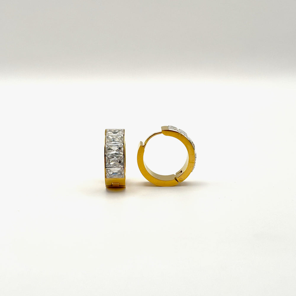 The Bold Emerald-Cut Hoop Earrings