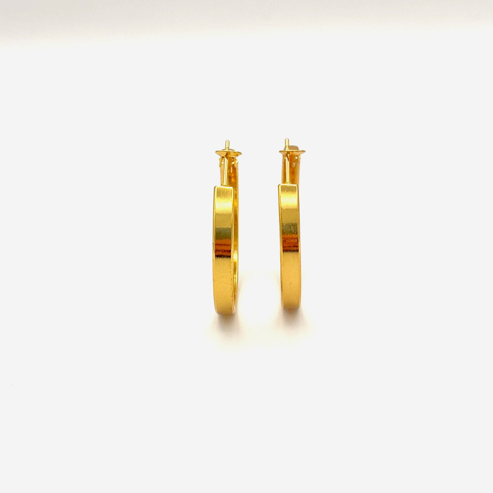 The Classic Gold Band Hoop Earrings - Medium